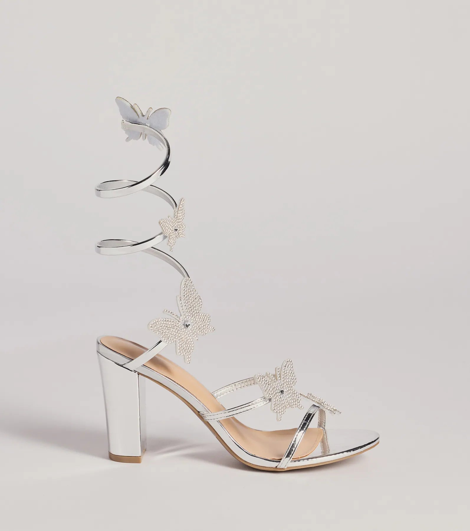 Flutter And Shine Spiral Block Heels