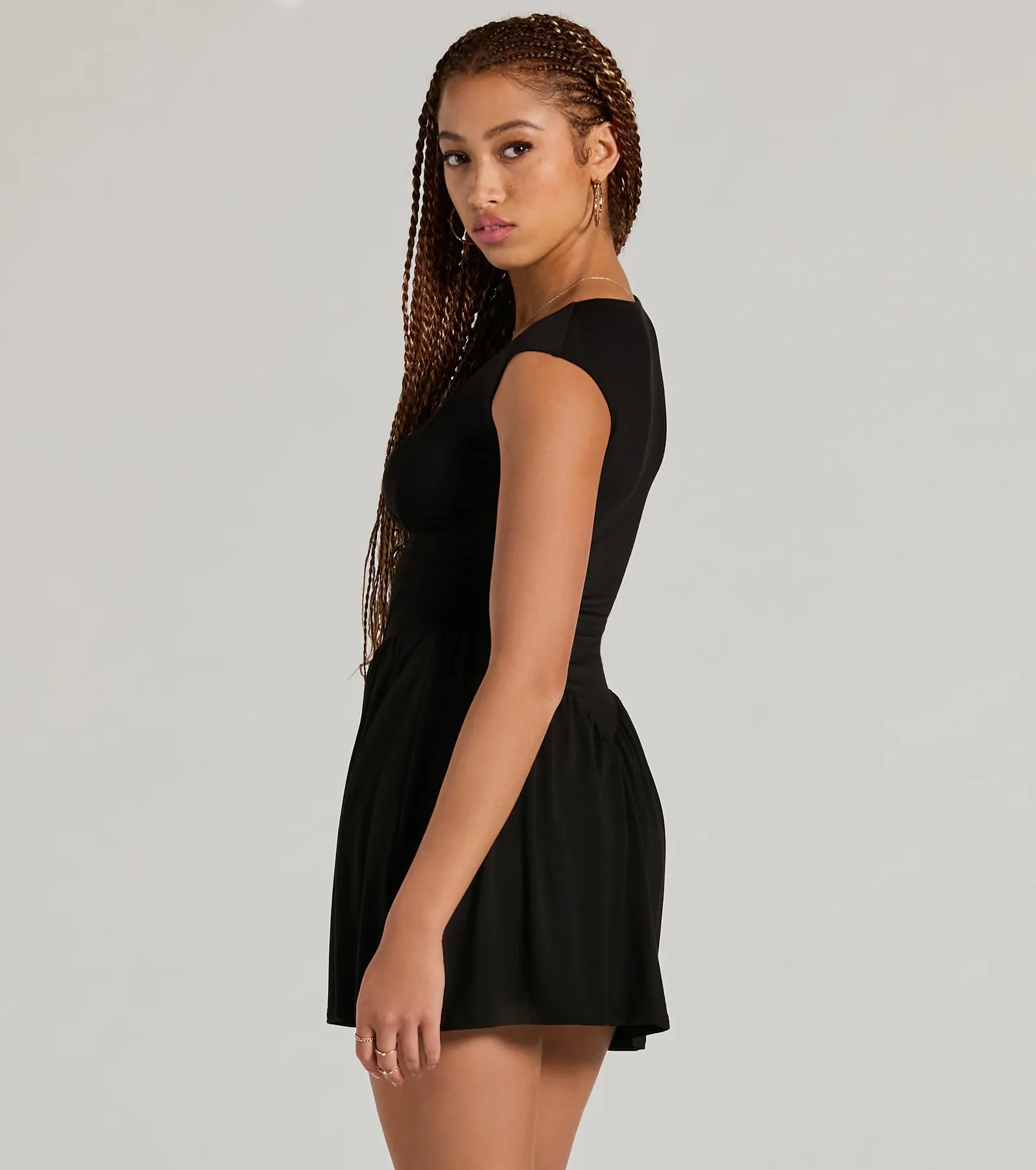 Flattering Look A-Line Ruffled Mini Dress