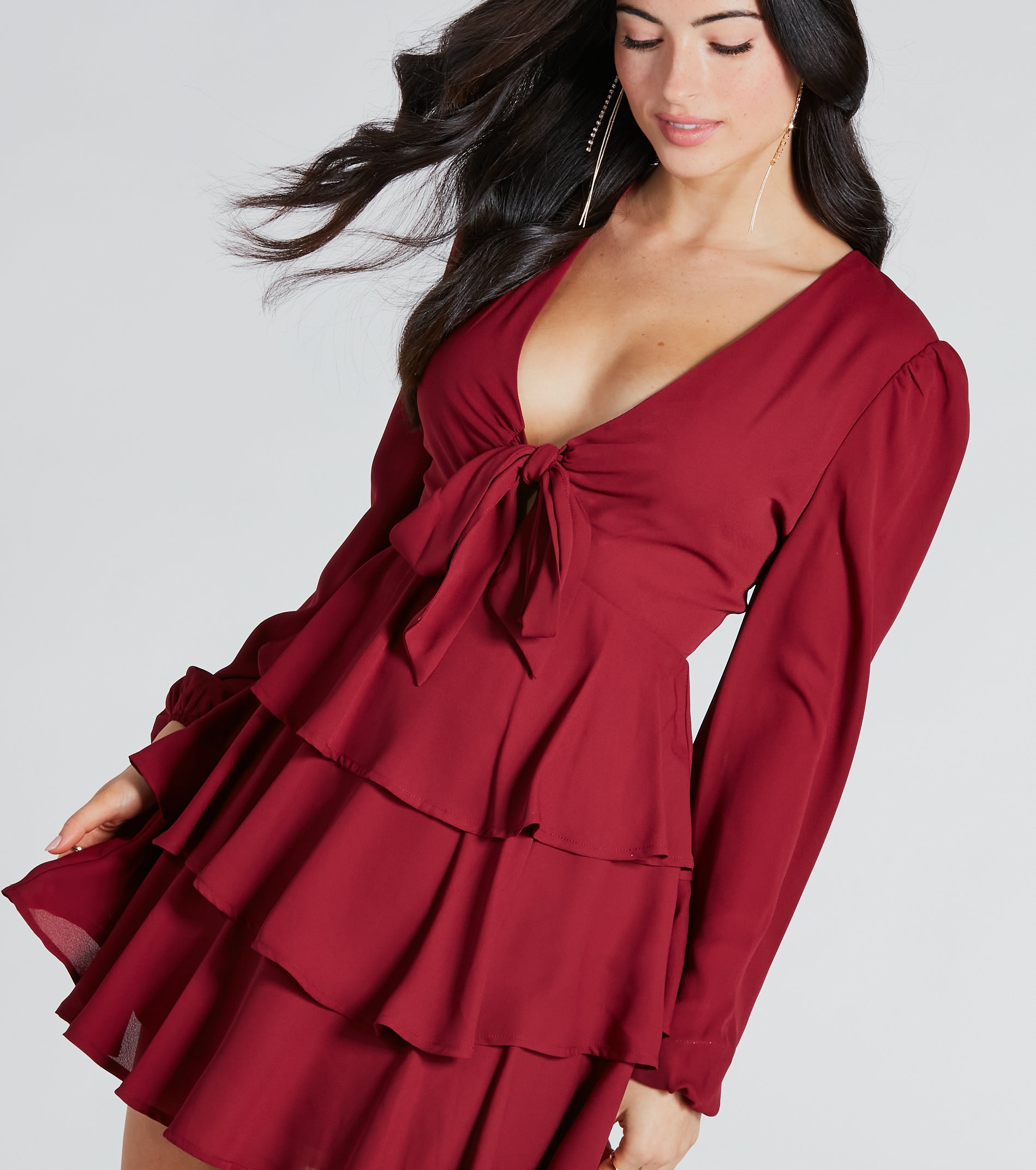 Sweet Sensation Chiffon Ruffle Skater Dress