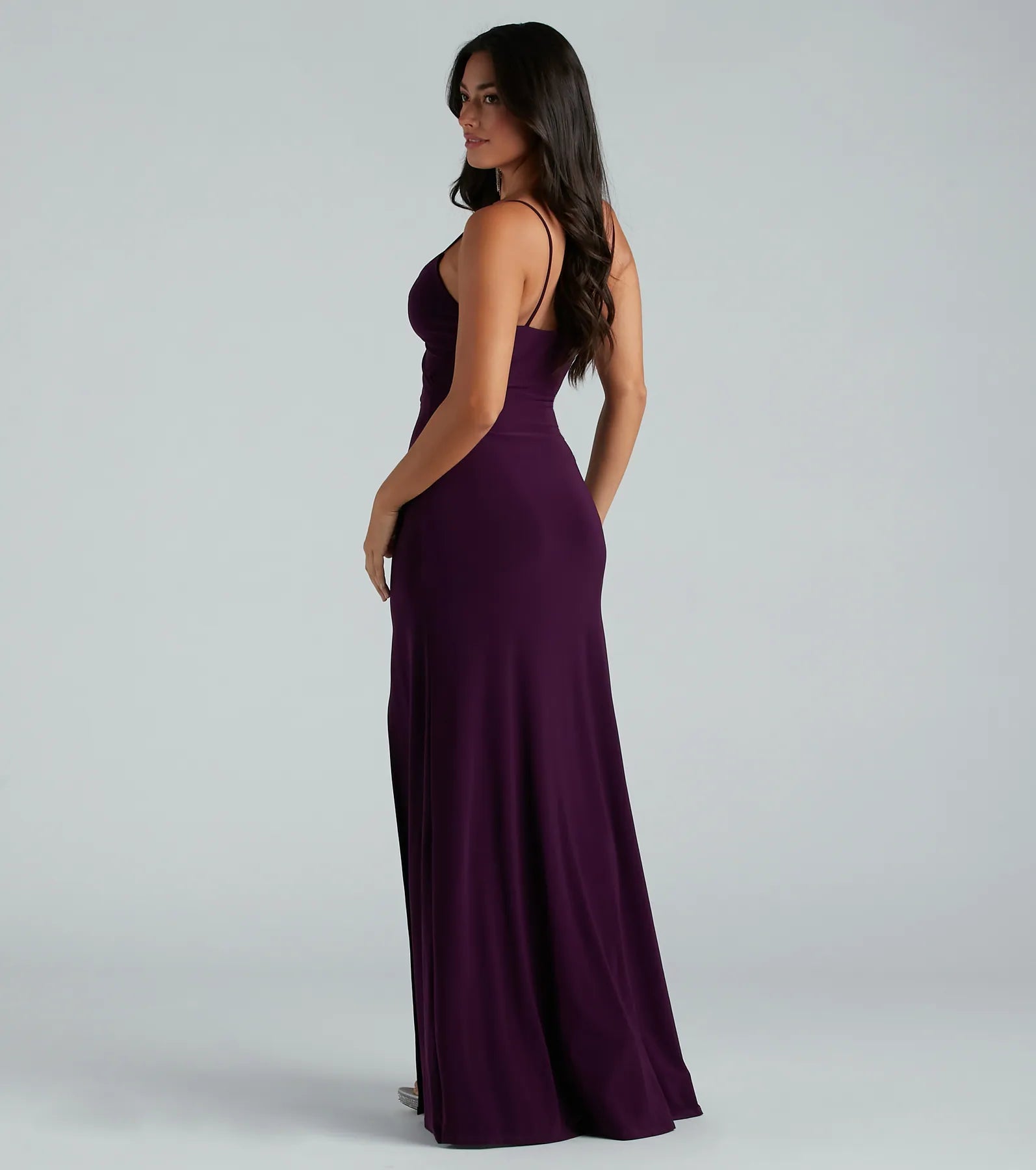 Cindy Formal V-Neck Cutout A-Line Long Dress