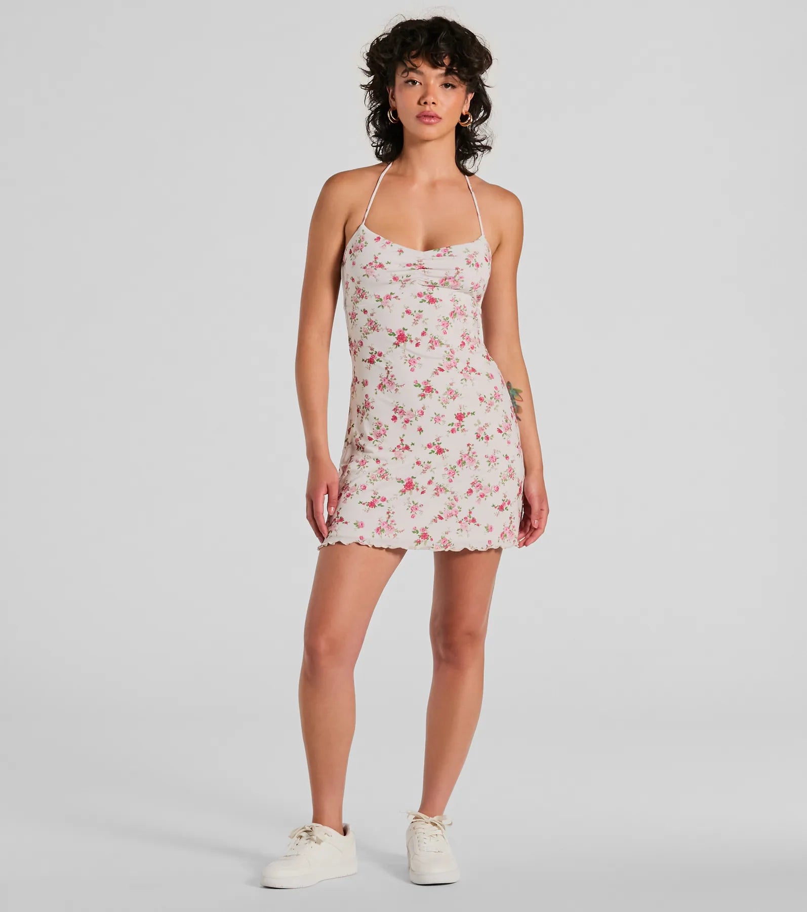 Summer Loving Halter Strappy Floral Mini Dress