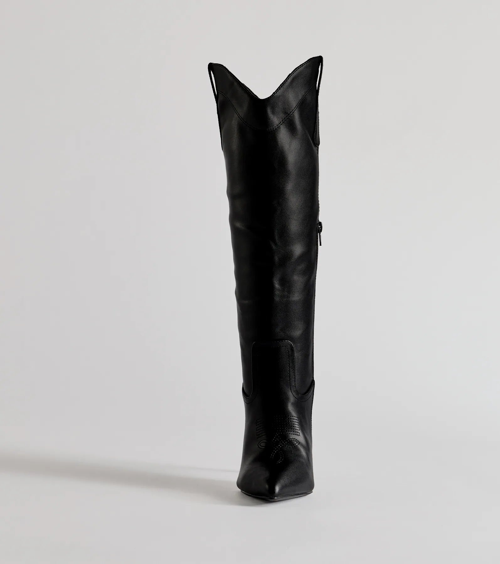 Sleek Western Under-The-Knee Stiletto Boots