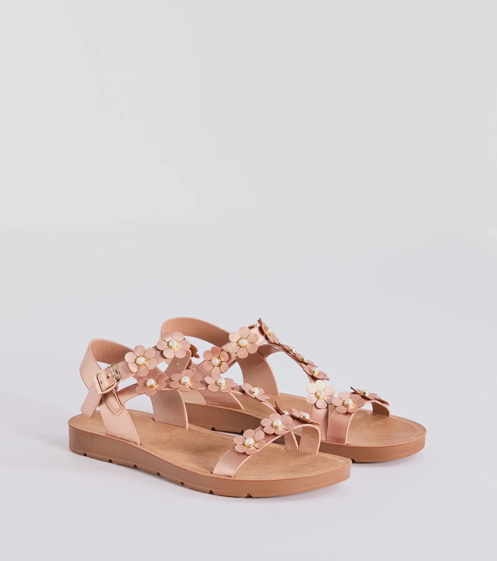 Floral Cutie Strappy Faux Leather Sandals