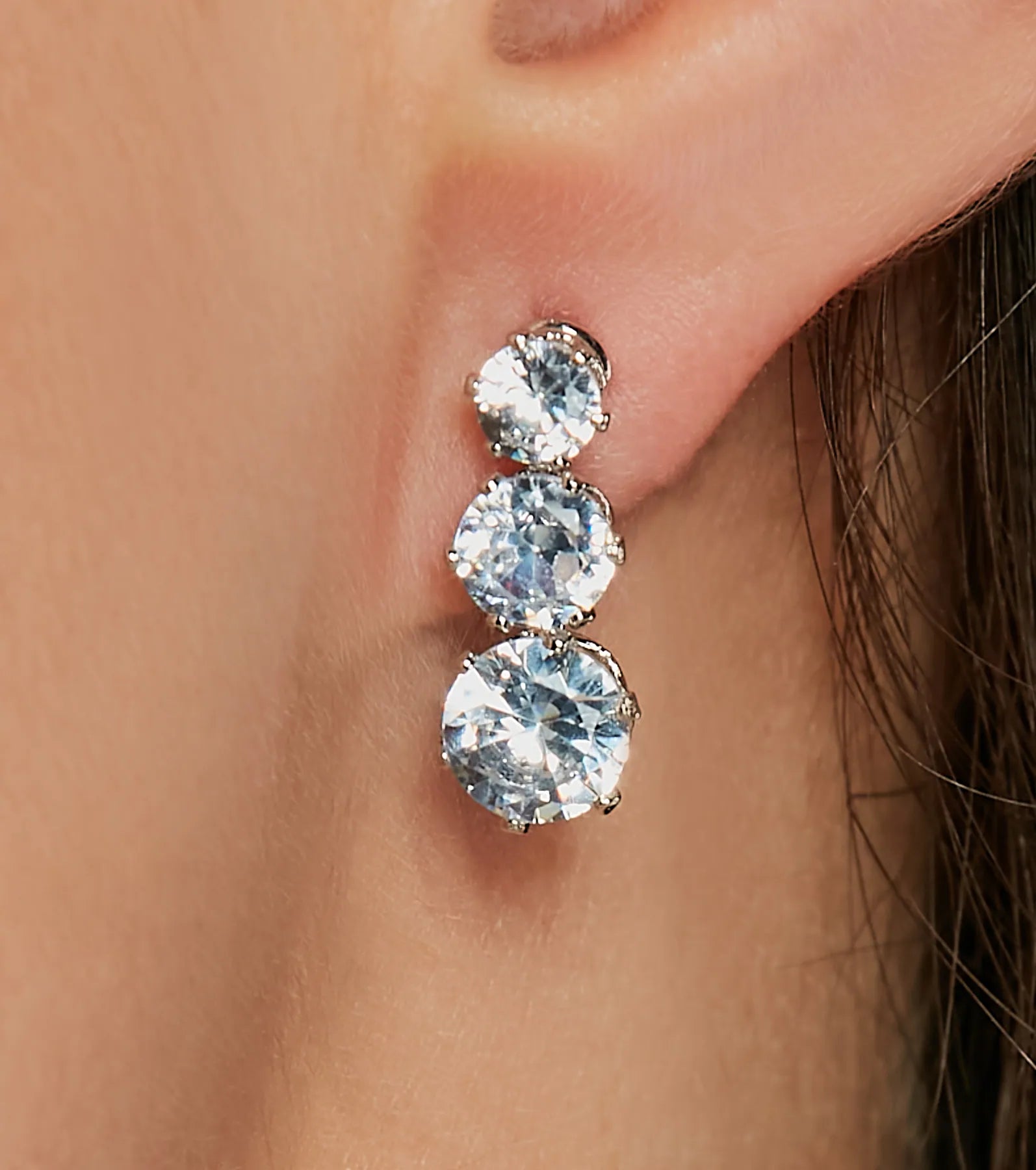 Shimmering Glam Cubic Zirconia Drop Earrings