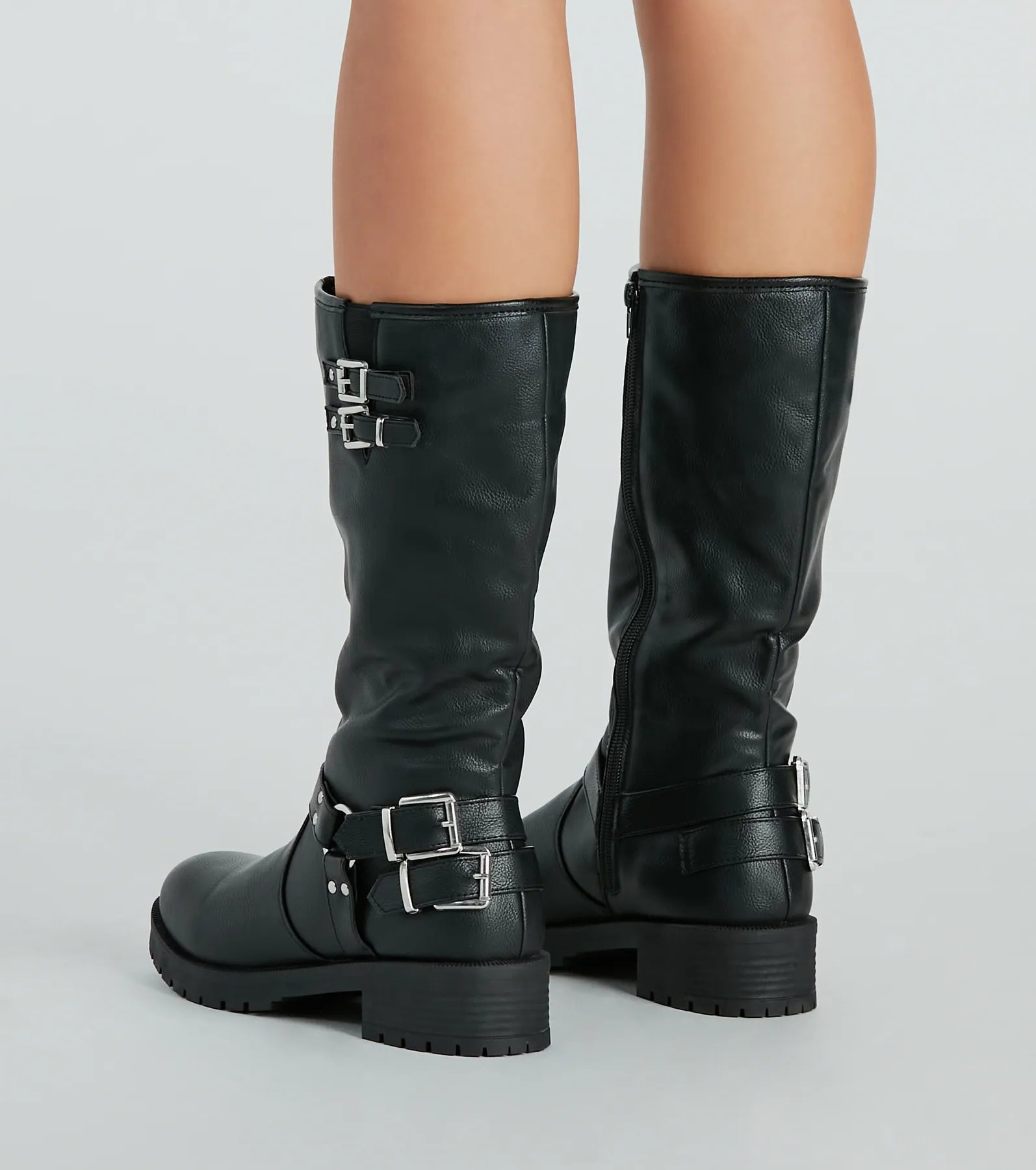 Stepped Out In Style Buckle Detail Lug Boots