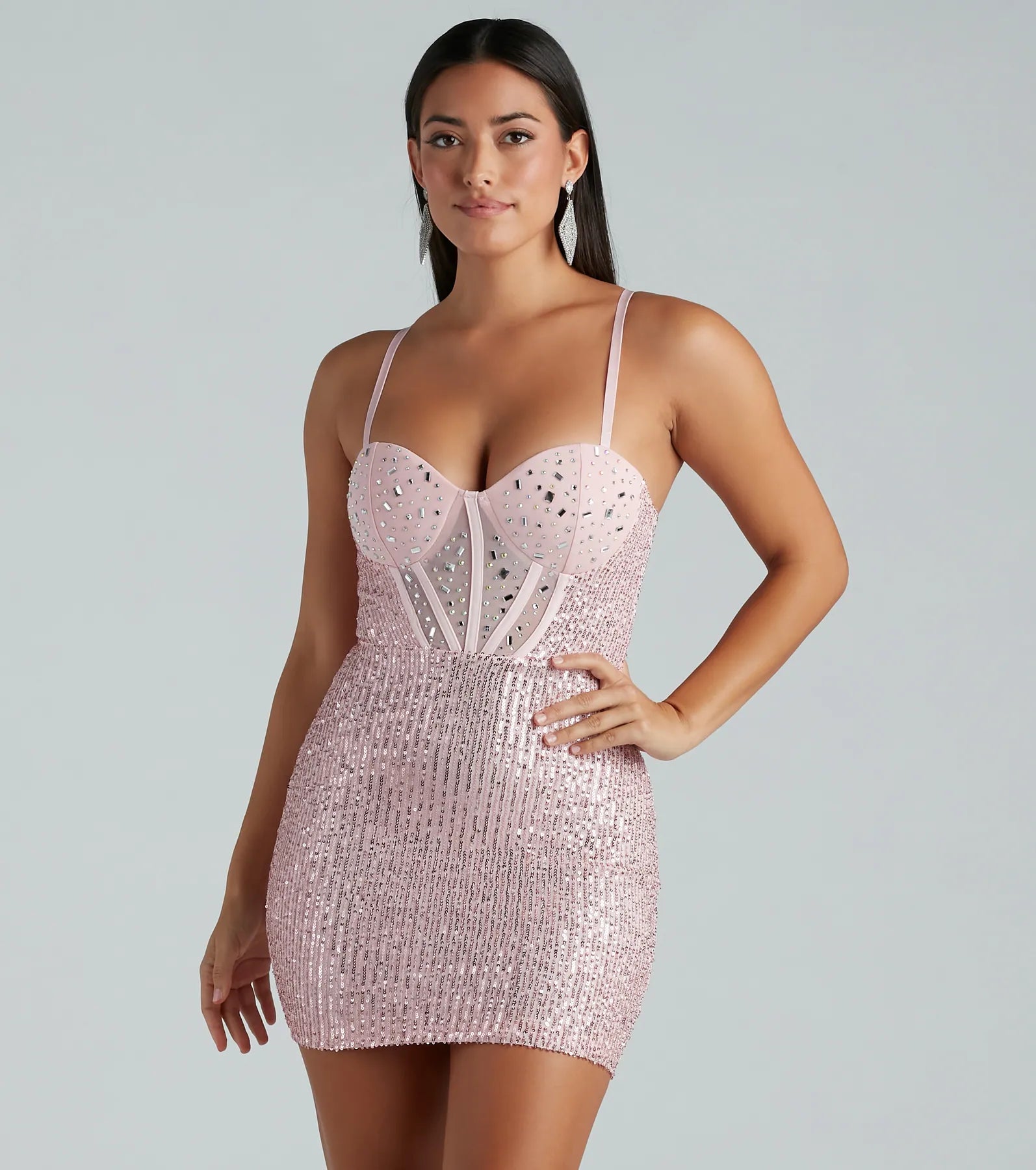 Dusk Til' Dawn Sequin Corset Mini Dress