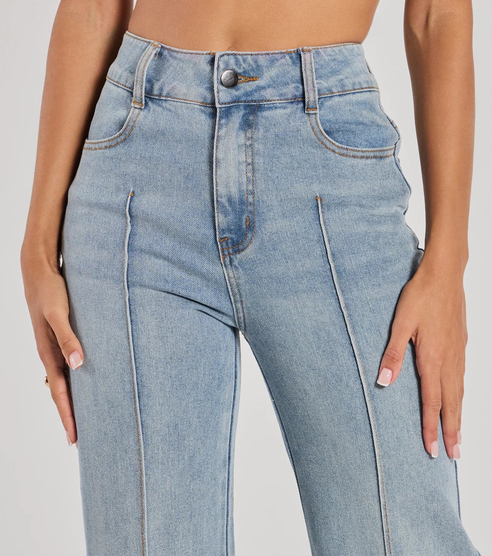 Stylish Refresh High-Rise Wide-Leg Denim Jeans