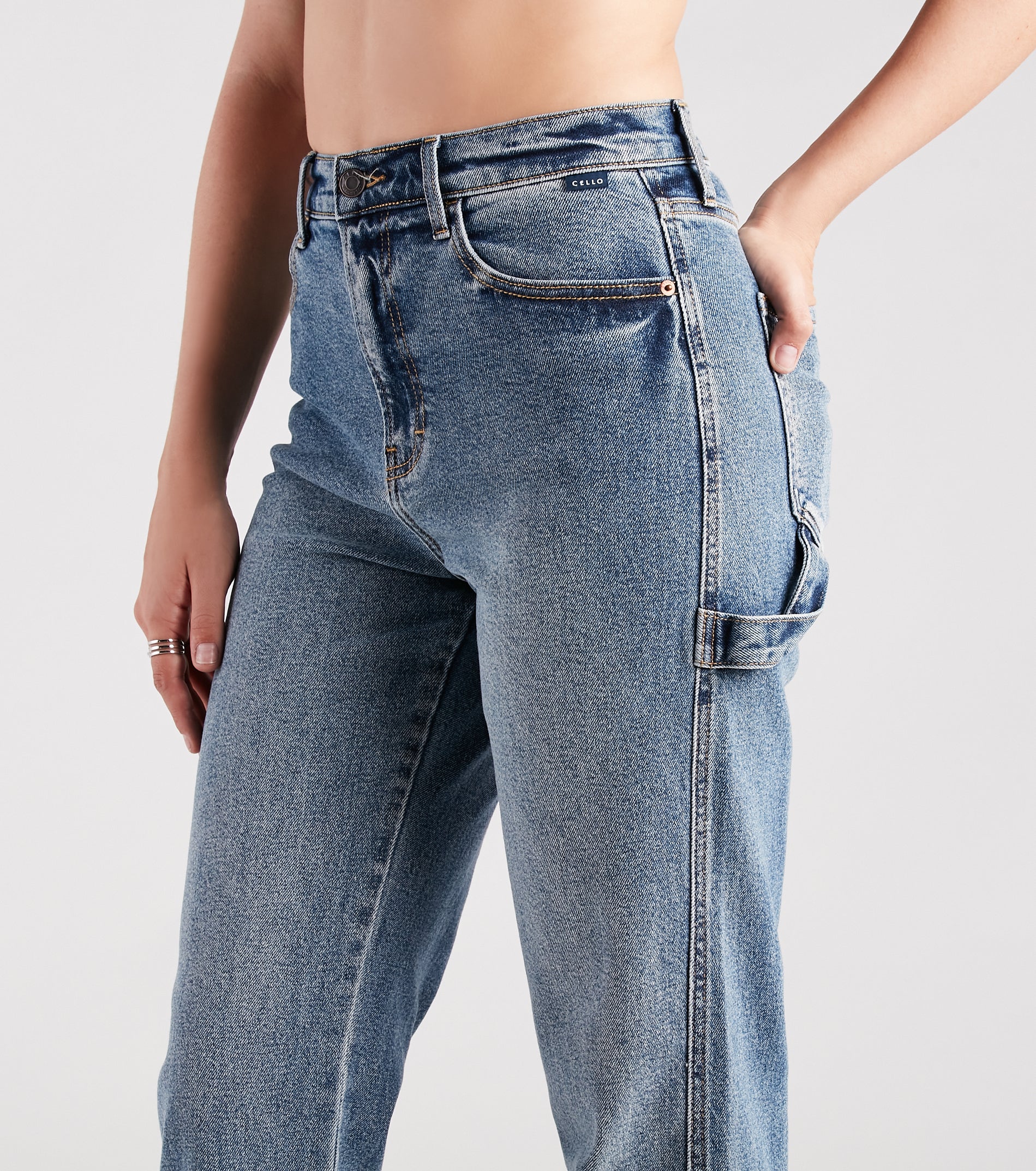 Hit The Jackpot Mid-Rise Straight-Leg Denim Jeans