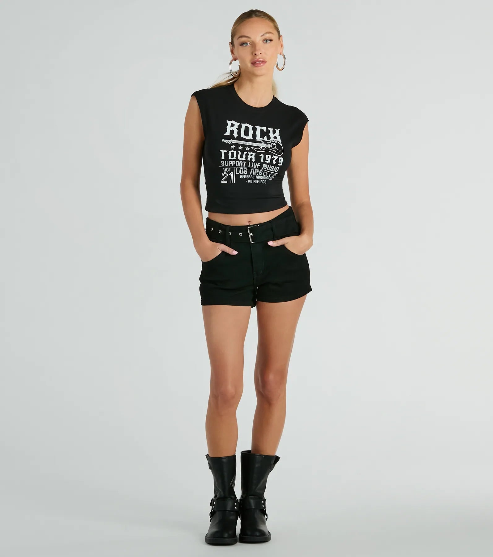 Rock Tour 1979 Muscle Open Back Graphic Tee