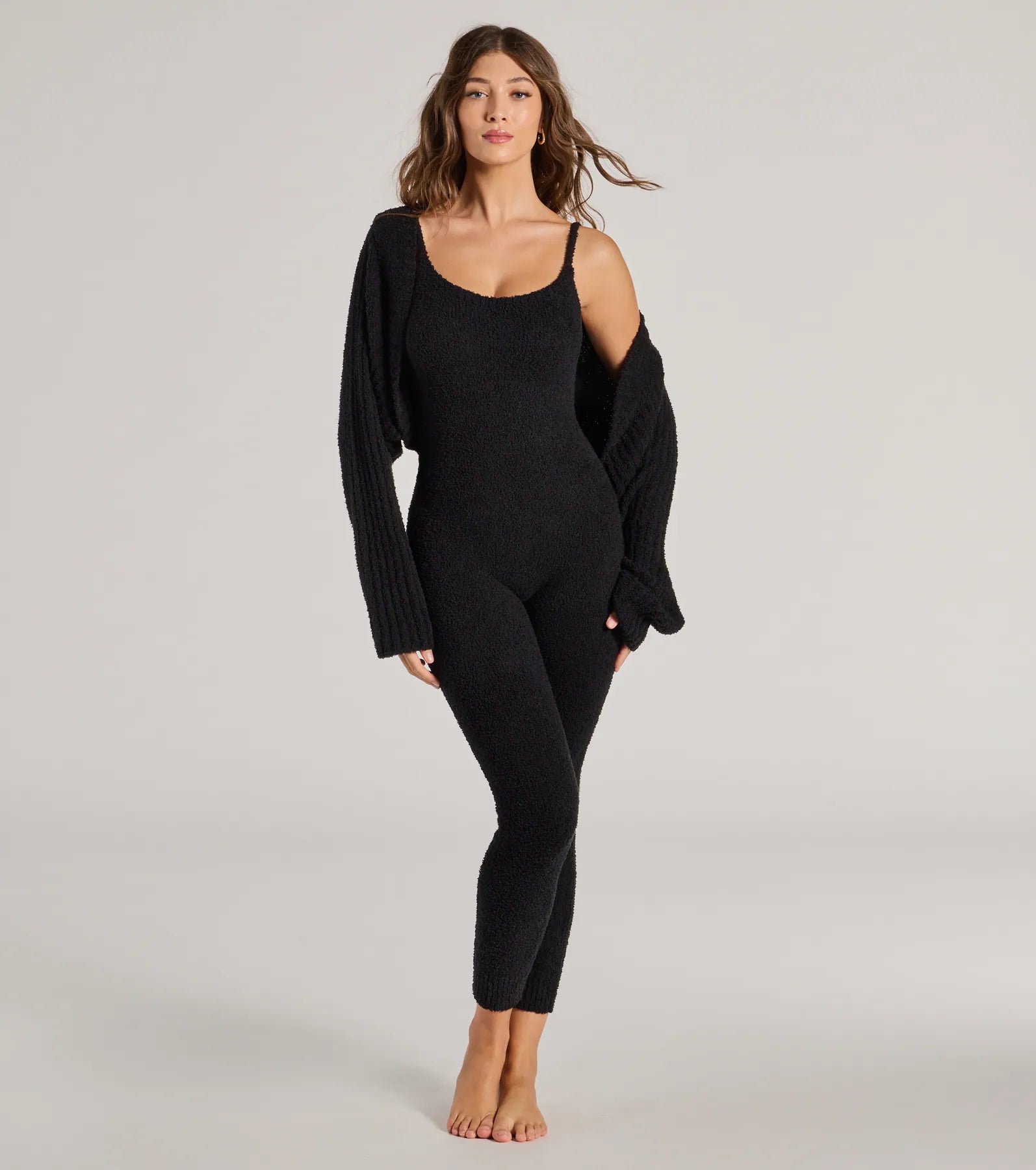 Dressed To Lounge Chenille Knit Catsuit