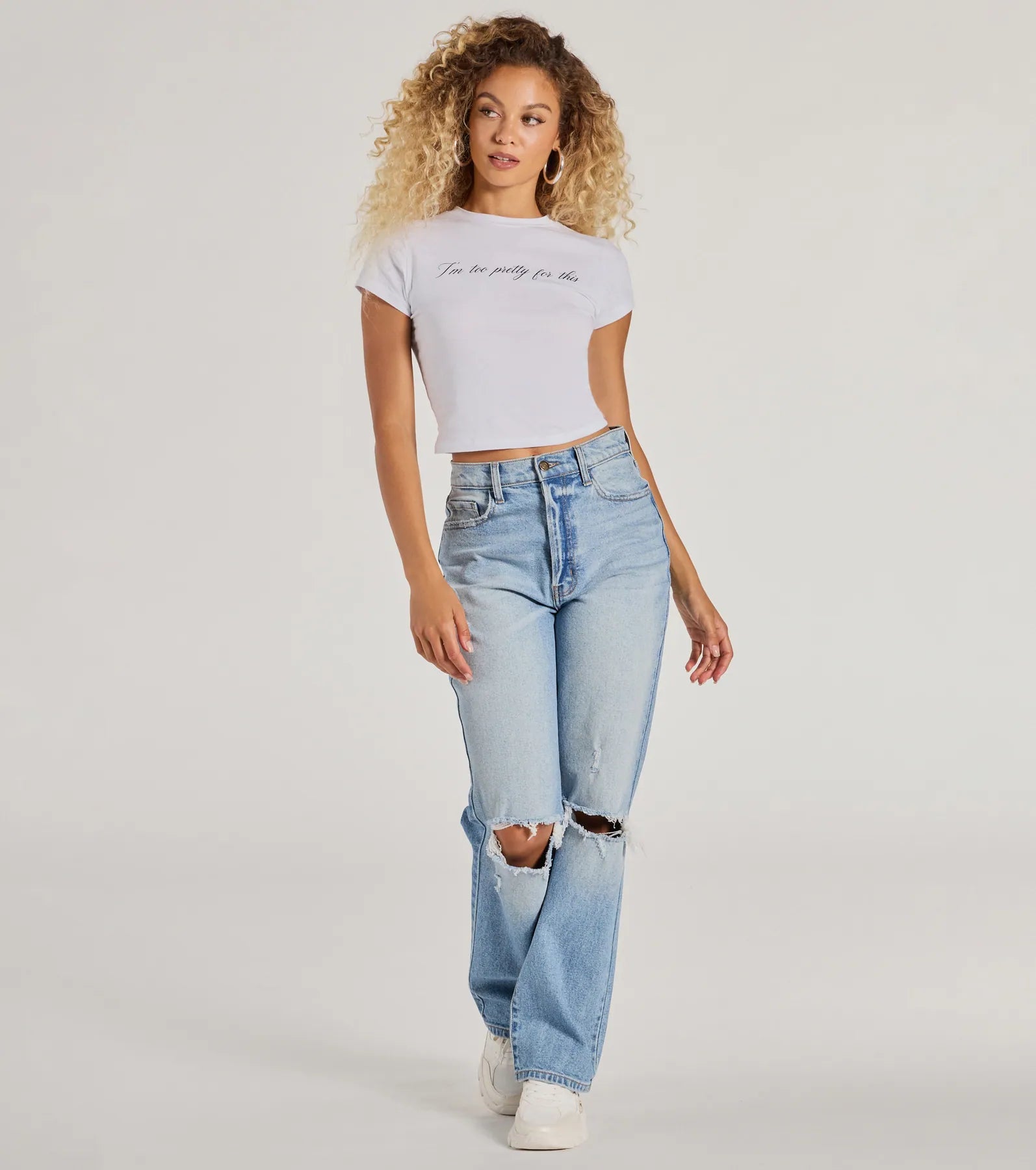 I'm Too Pretty For This Crop Graphic Tee