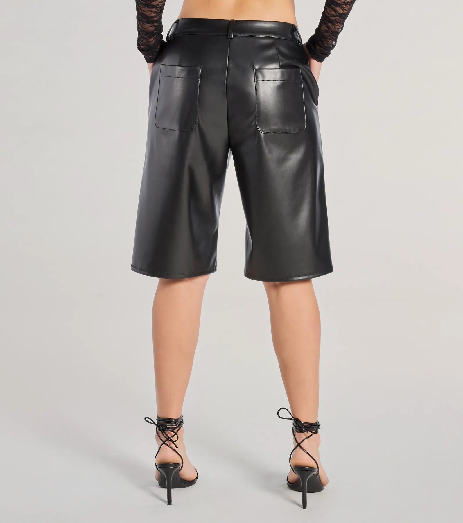 Sleek Edge High-Rise Faux Leather Jorts