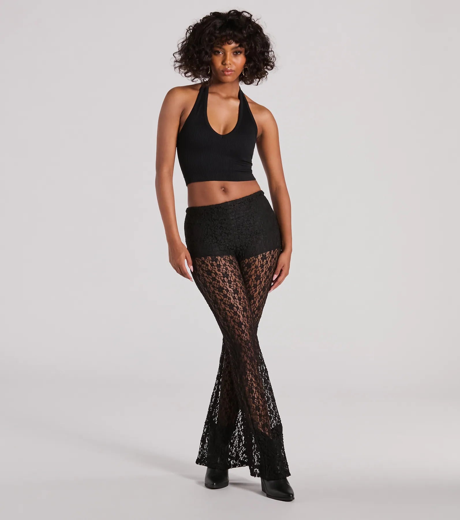 Sensational Trend High Rise Flare Lace Pants