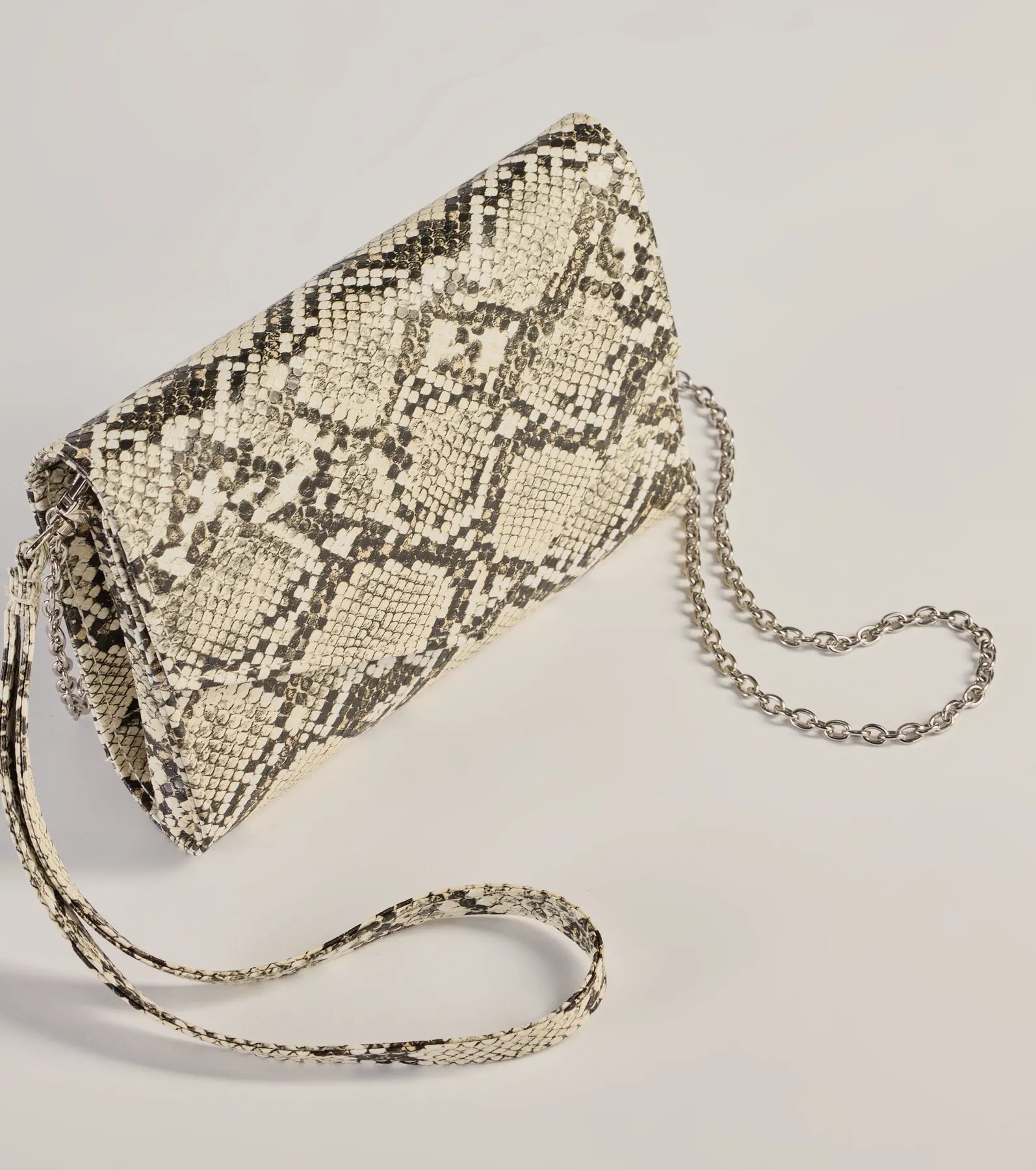 Wildly Fab Faux Snake Print Wristlet