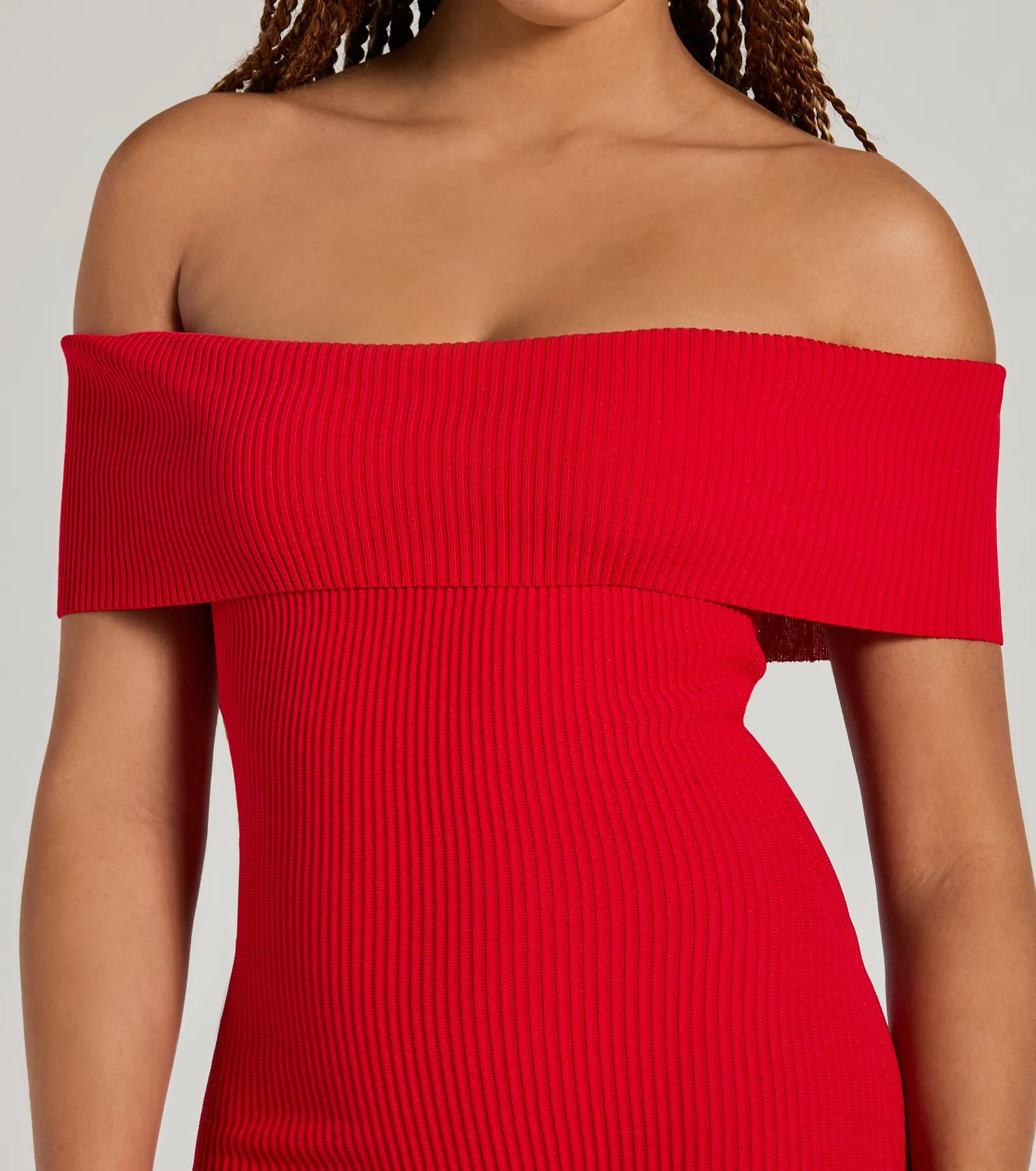 Cute Feels Off-The-Shoulder Sweater Mini Dress