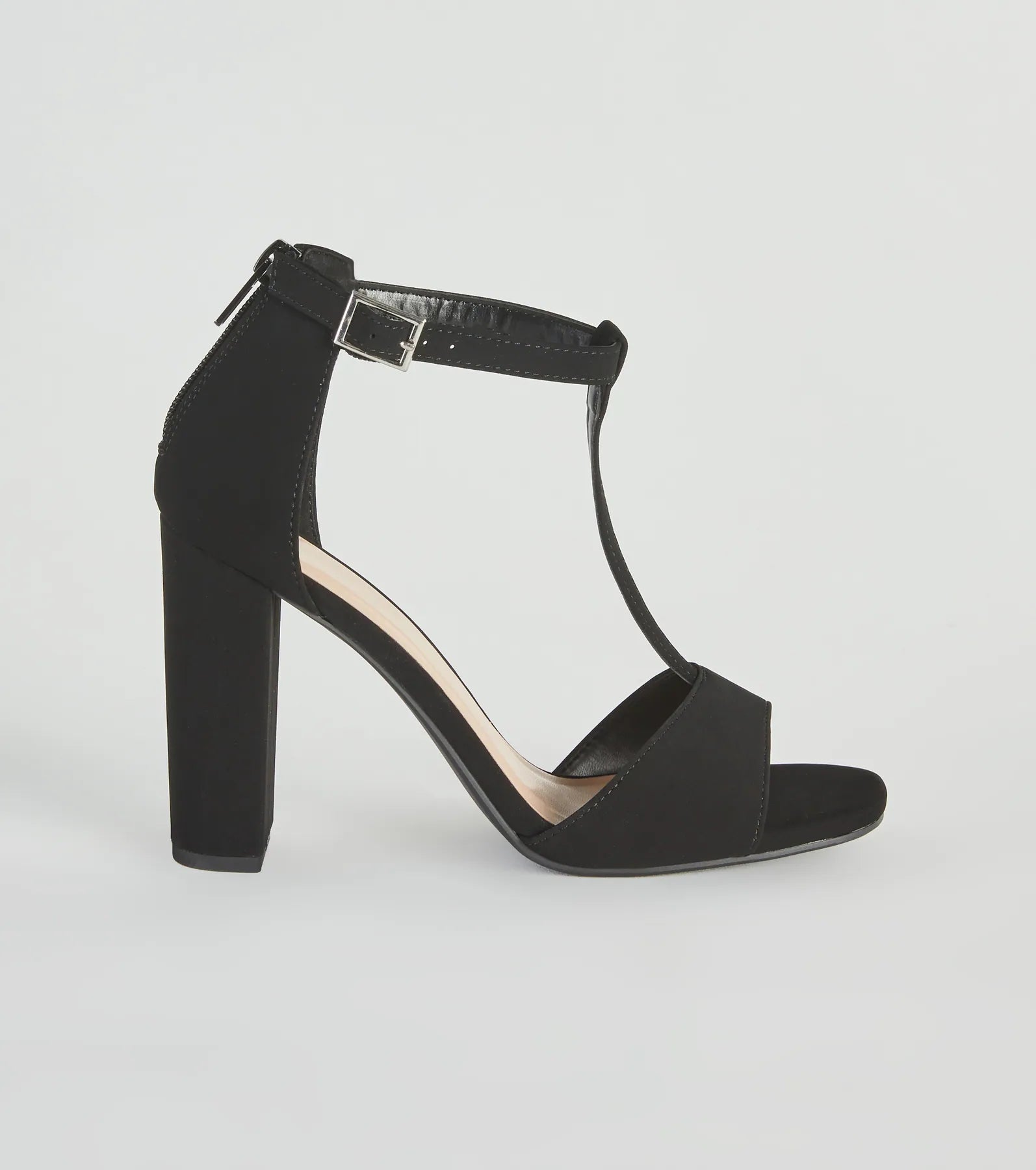 Perfect To A T-Strap Nubuck Block Heels