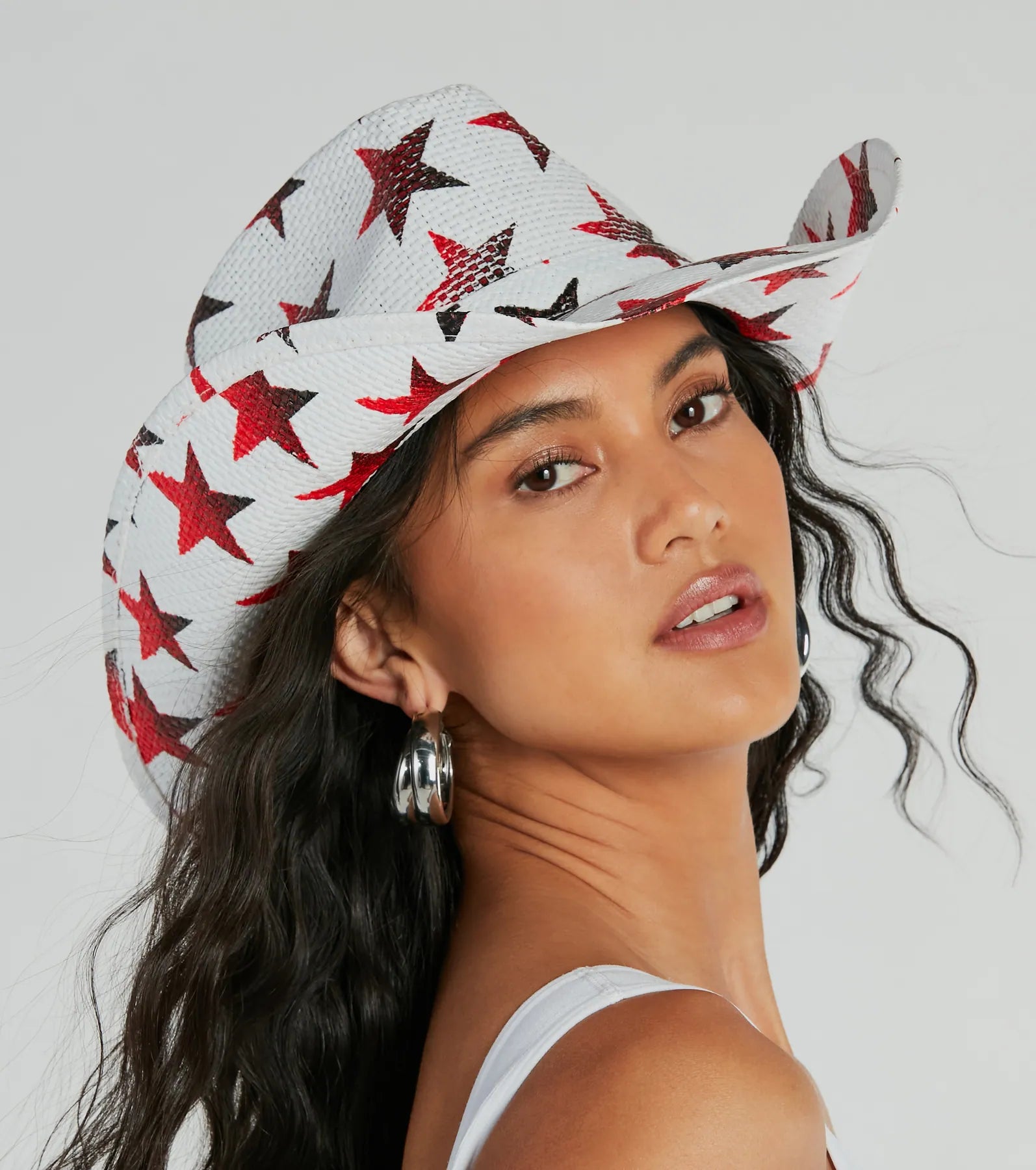 Patriotic Babe Americana Star Cowboy Hat