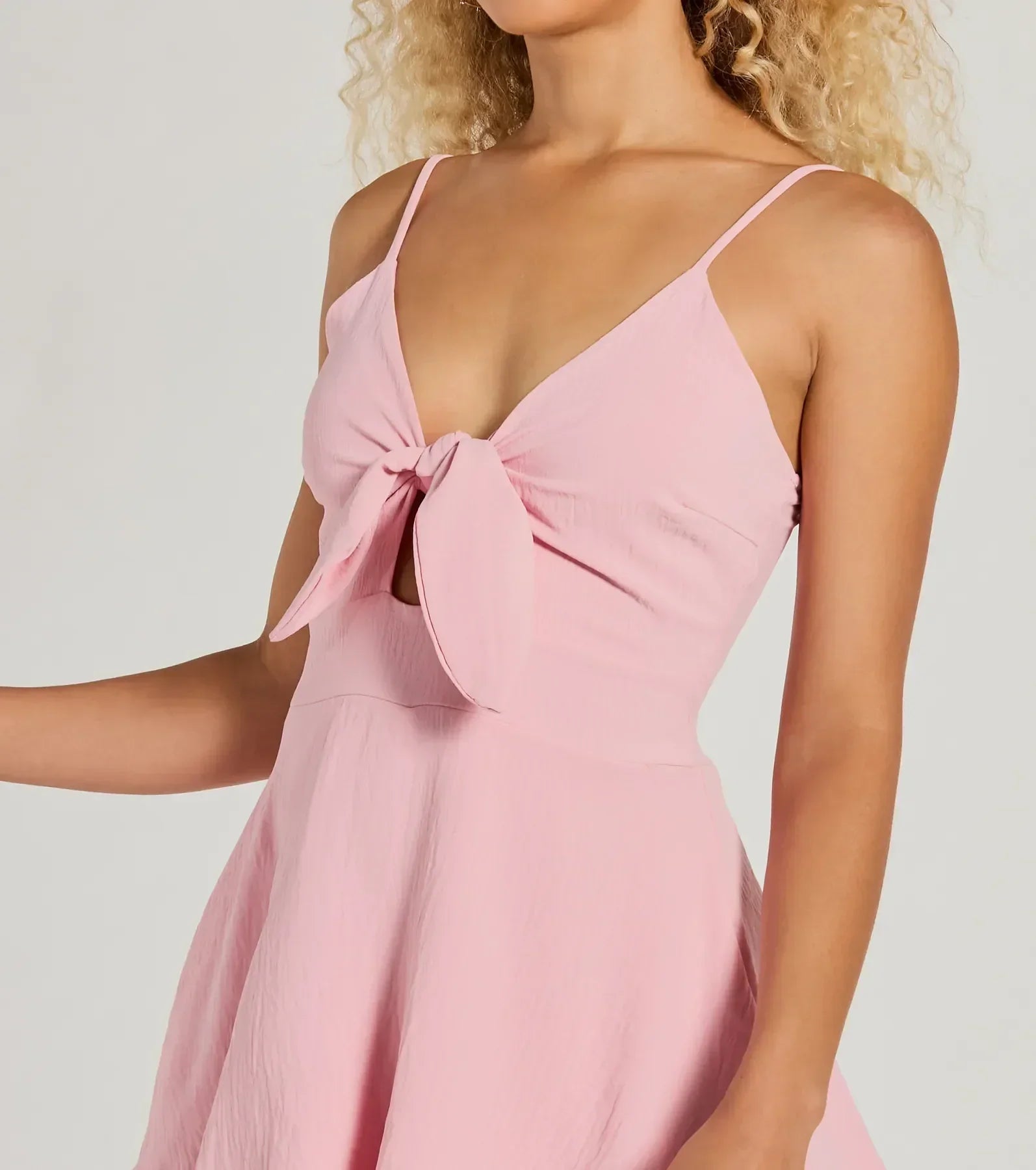 Flirty Look Tie-Front Ruffled Romper