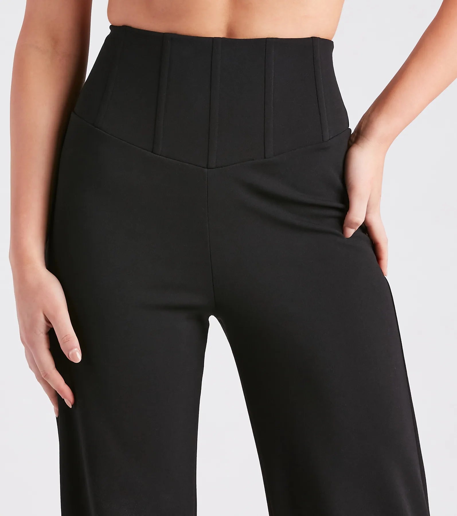 Cinch It Together Crepe Corset Trouser Pants