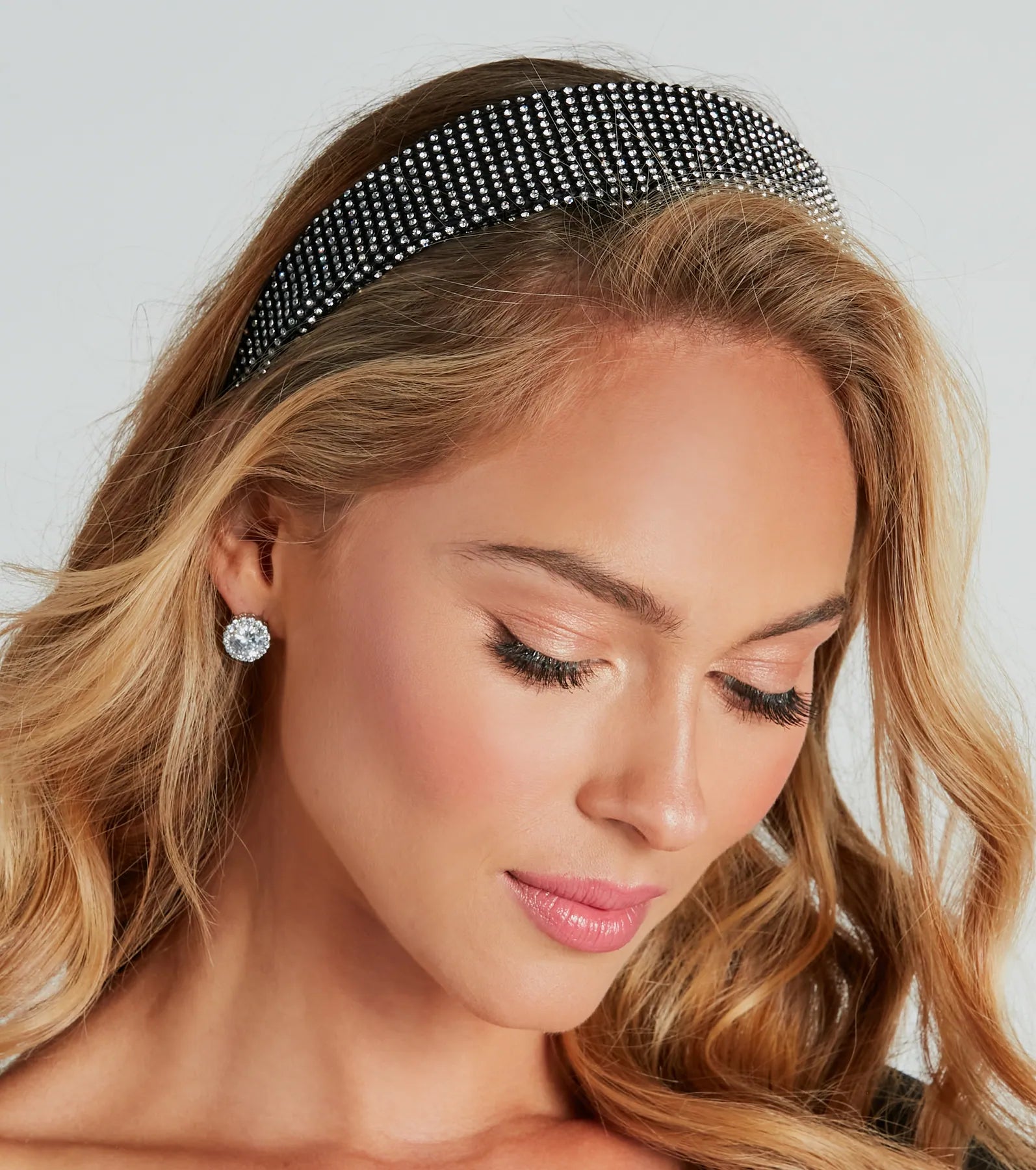 Preppy Glam Rhinestone Wide Headband