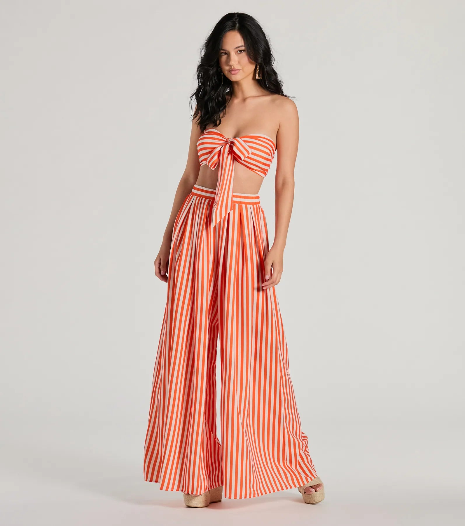 Festive Fun High-Rise Striped Palazzo Pants