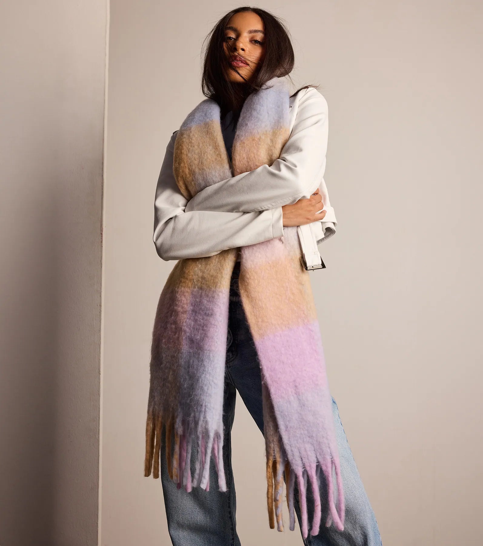 Pastel Chic Colorblock Scarf