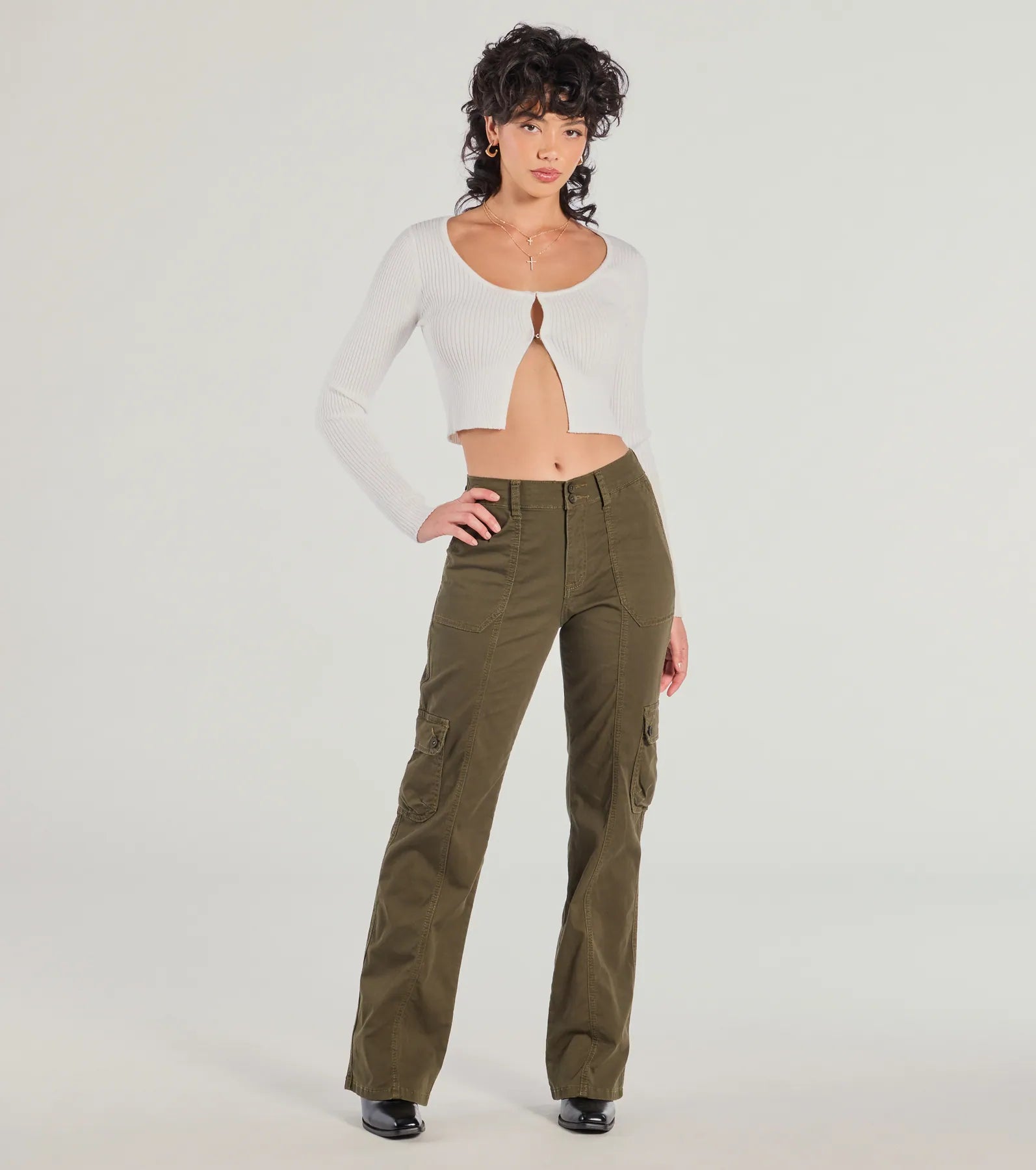 Take Charge Mid Rise Straight Cargo Pants