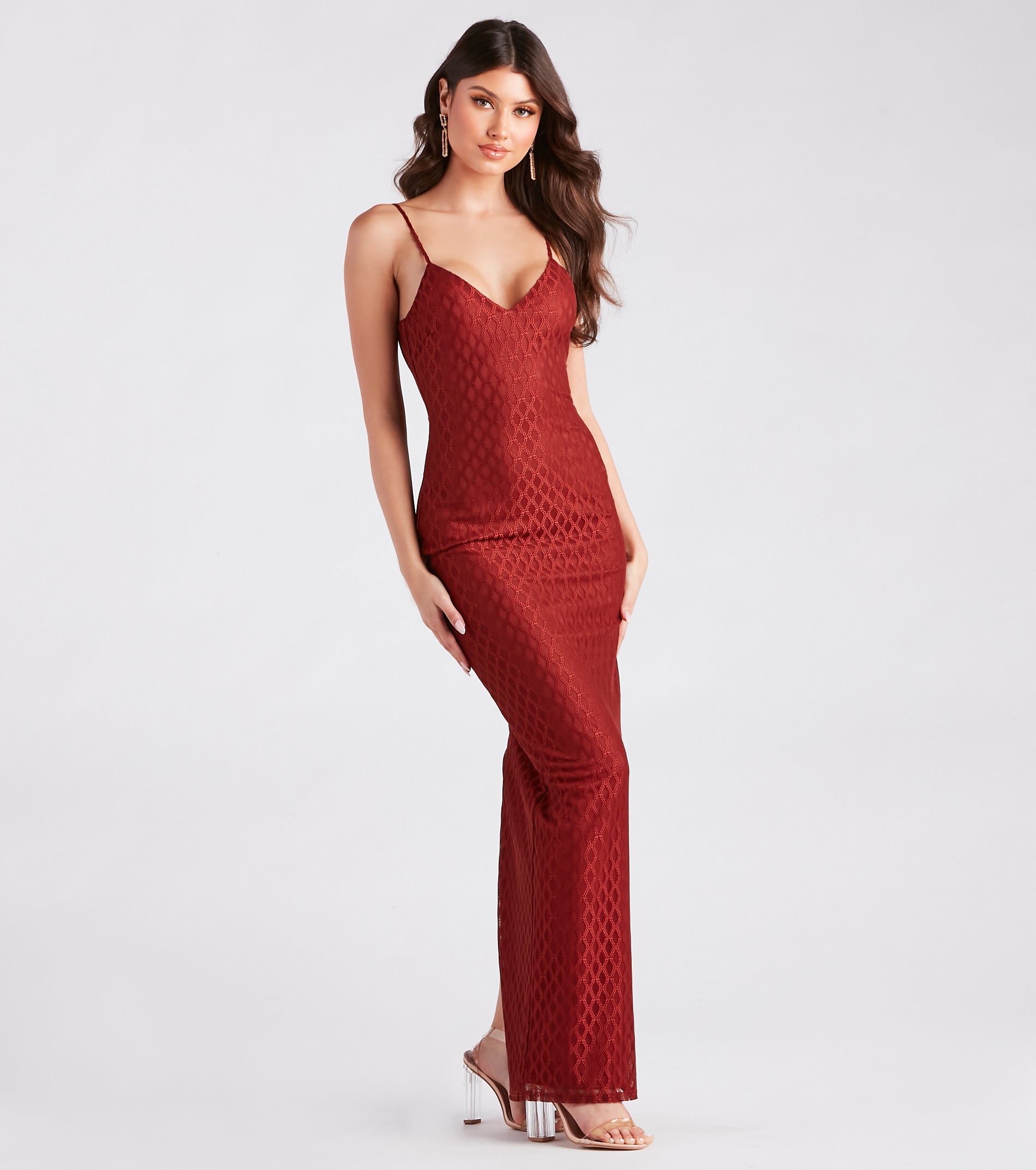 Instant Style Textured V-Neck Maxi Dress