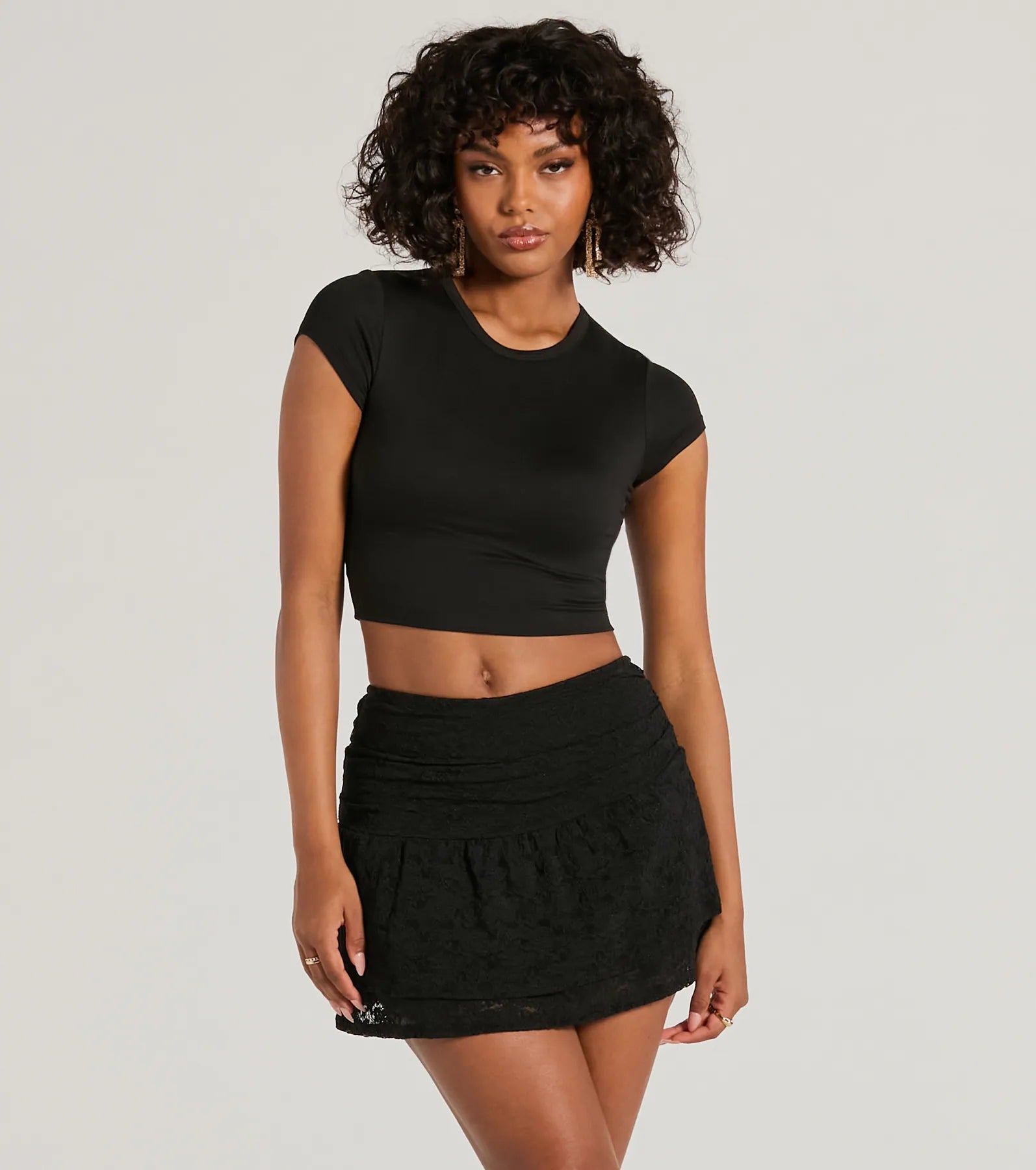 Prettiest Cutie High Rise Ruffle Lace Skort