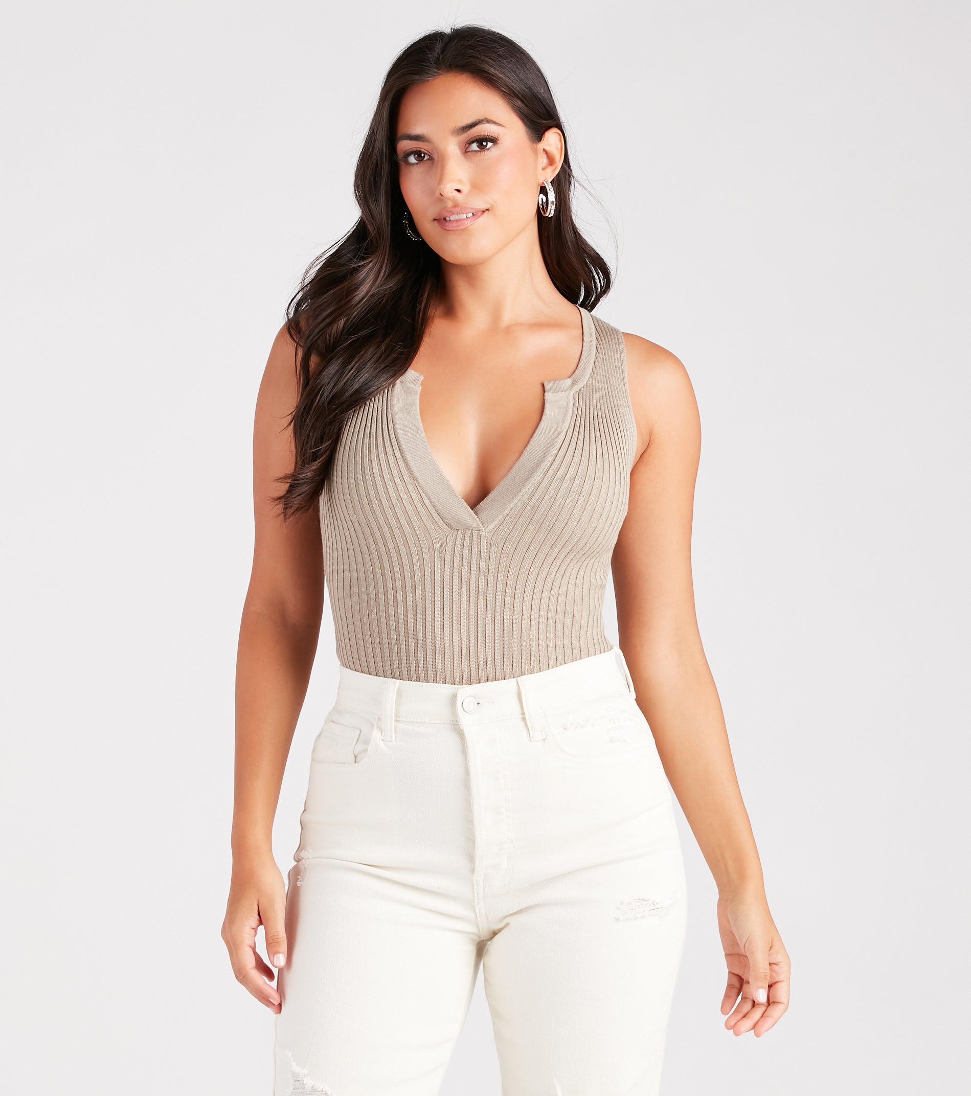 Down A Notch Sweater Knit Bodysuit