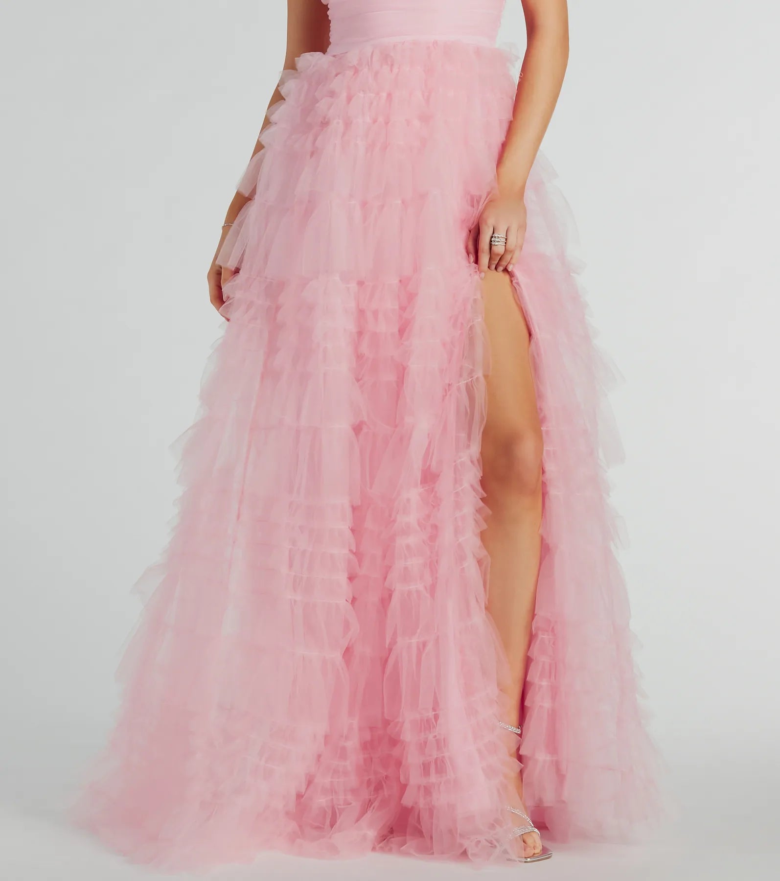 Roxanna Tulle Ruffle A-Line Ball Gown