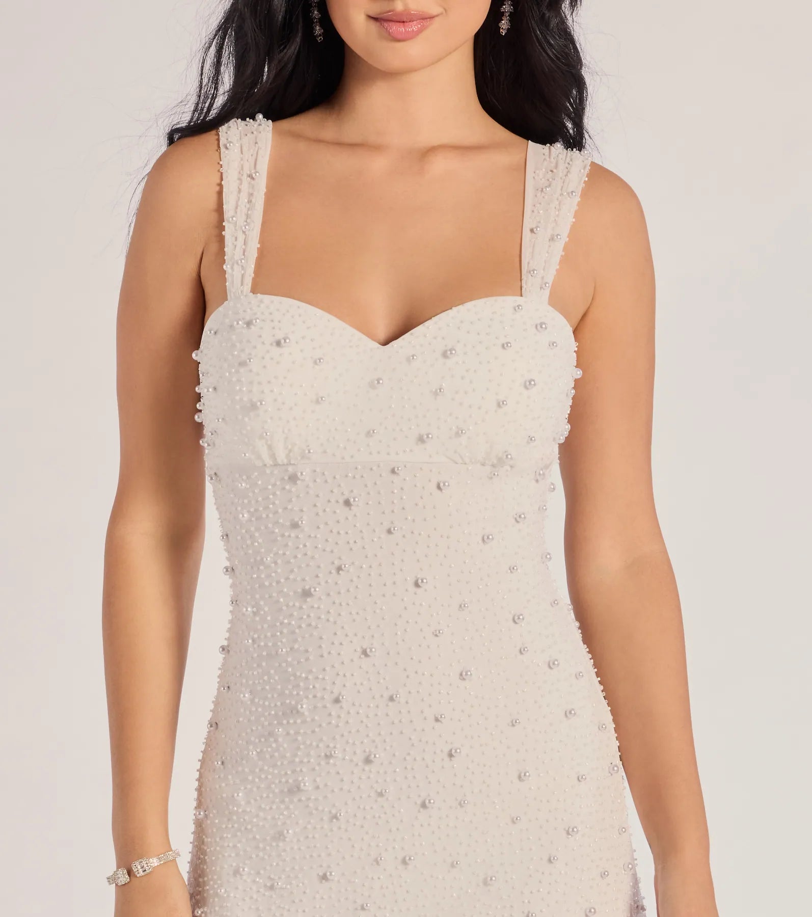 Miriam Pearl Beaded Formal Mini Dress