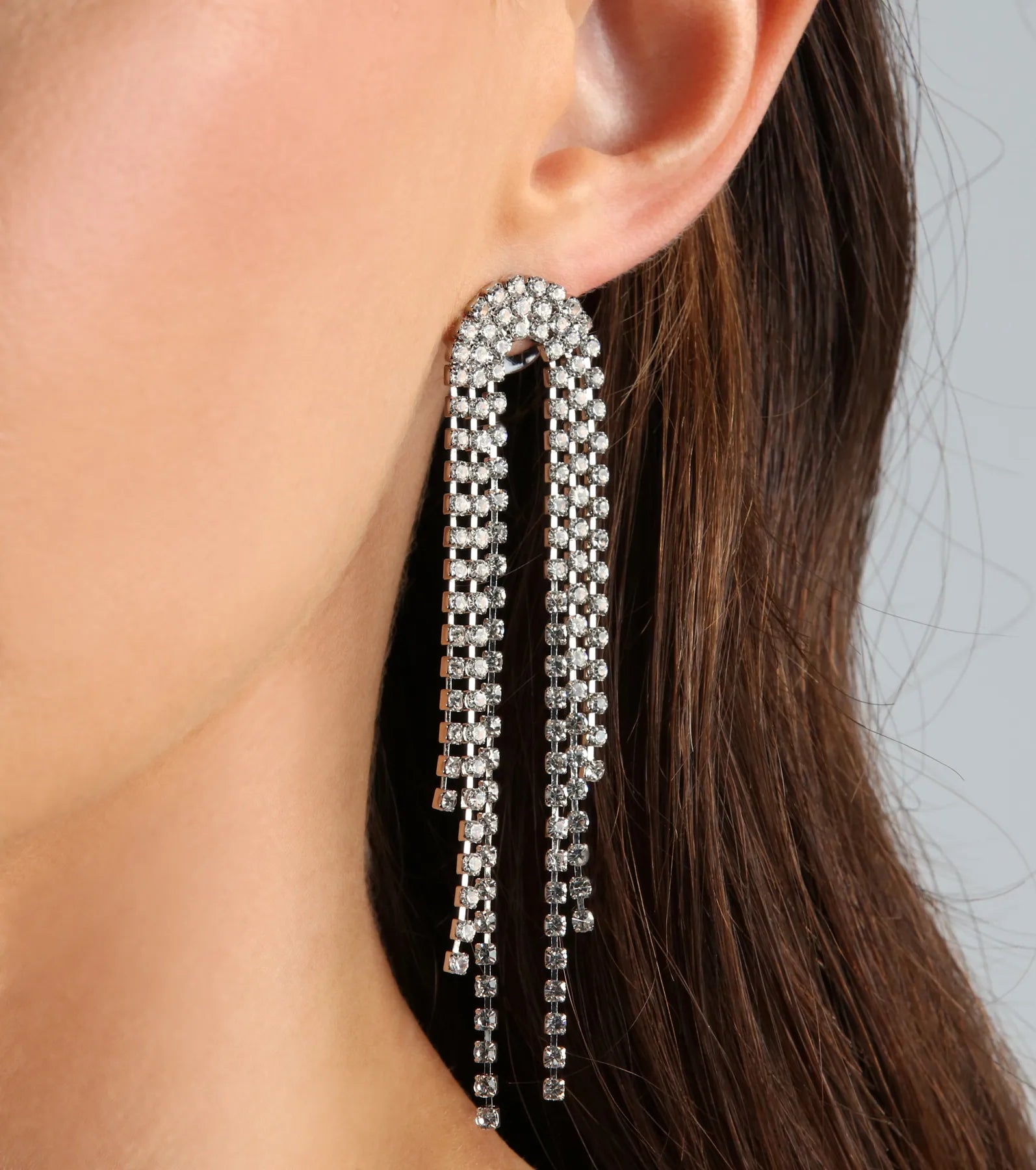 The Dreamiest Fringe Rhinestone Earrings