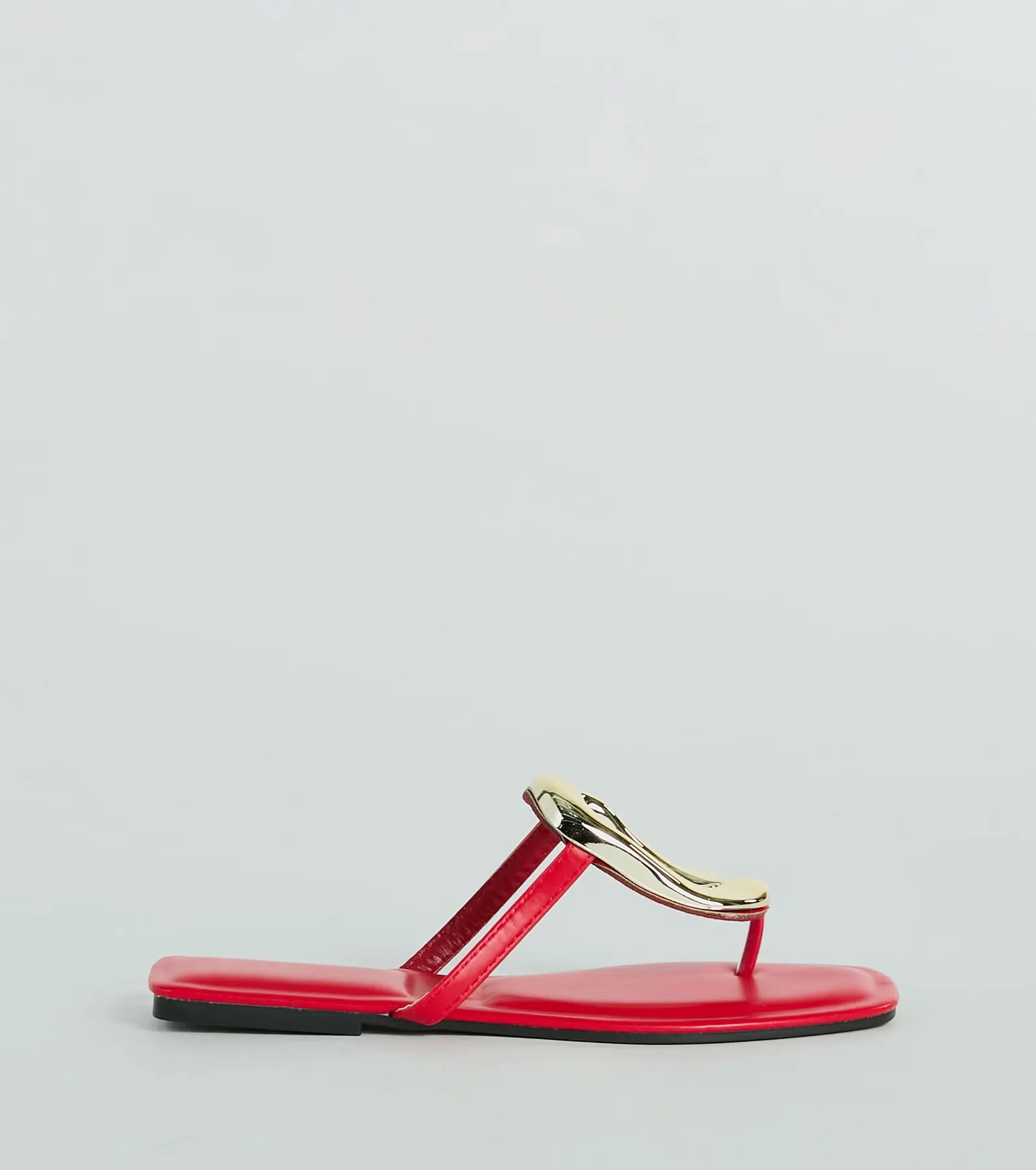 Minimalistic Elegance Square Ring Flat Sandals