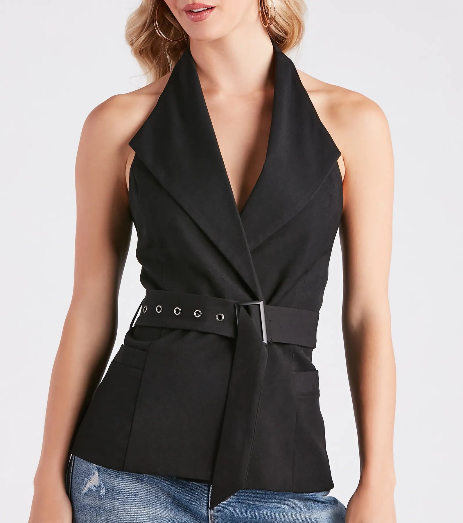 Classic And Iconic Halter Belted Vest Top