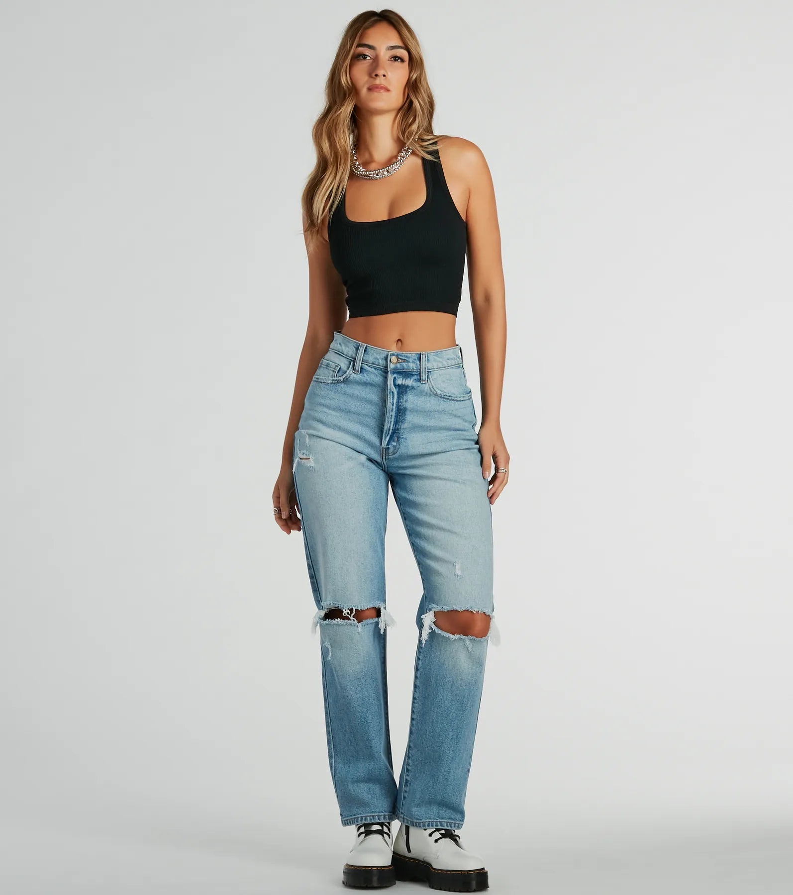 Everyday Essential Scoop Neck Crop Tank Top