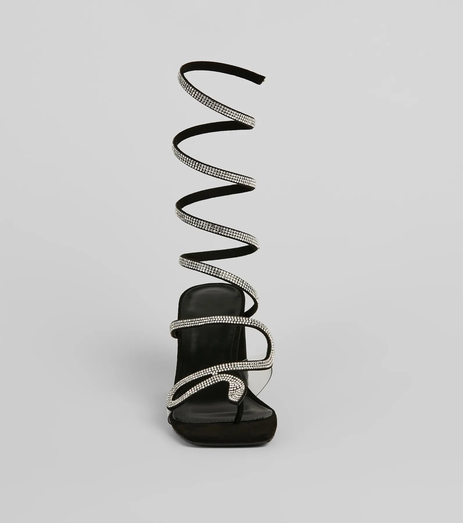 Slay The Scene Snake Strap Block Heels