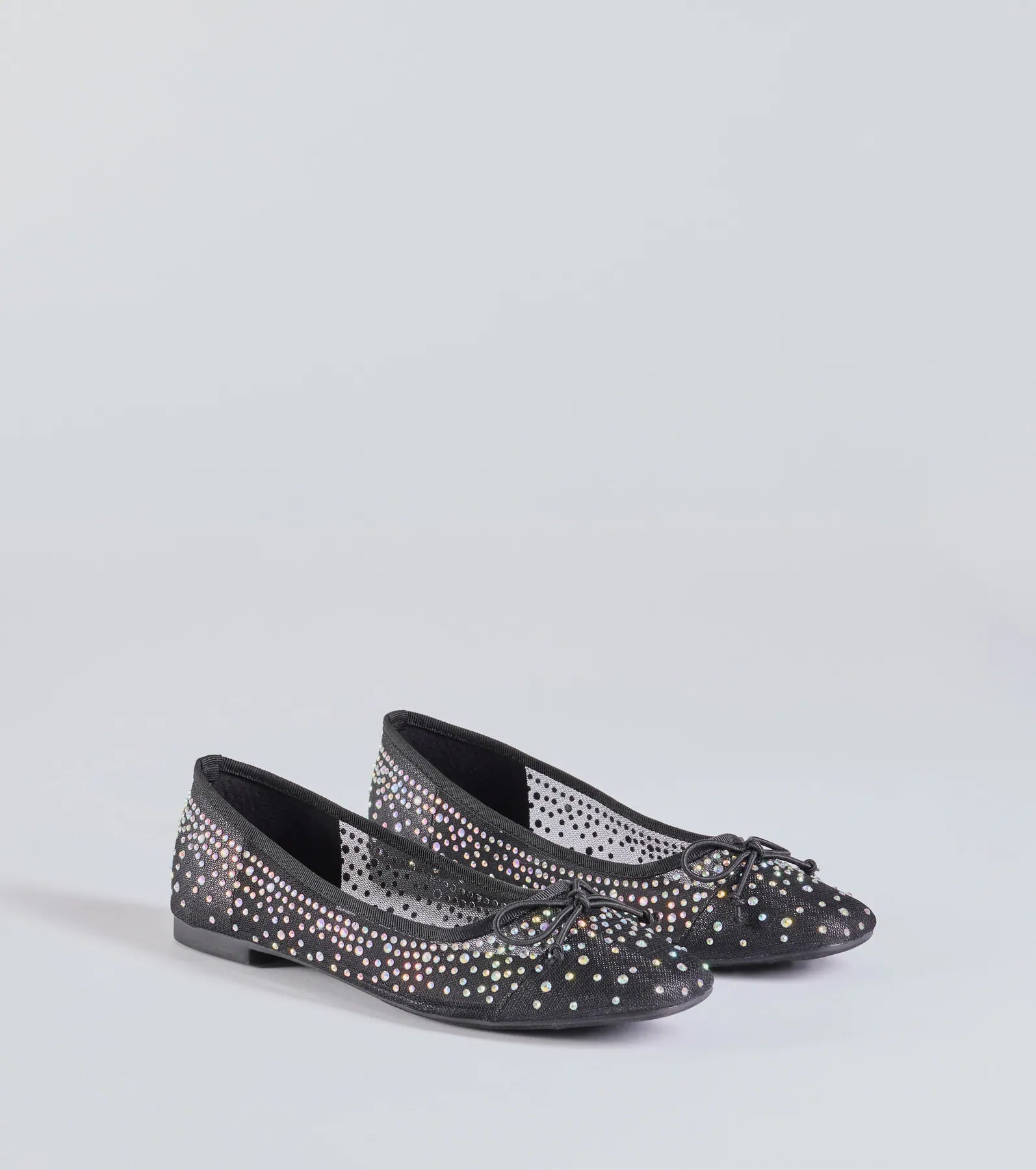 Chic Charm Rhinestone Bow Ballet Flats