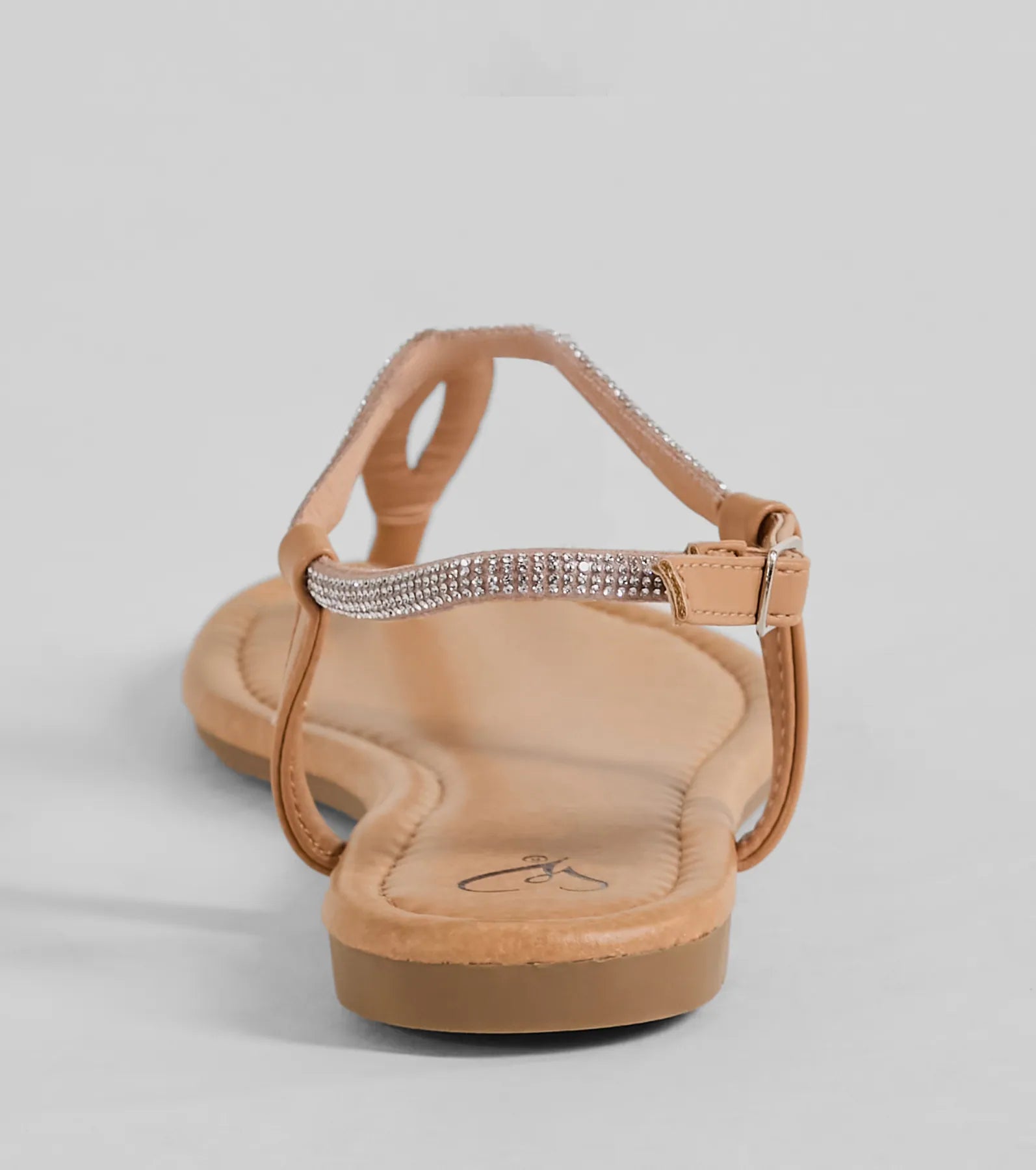 Casual Glam Rhinestone Twisted Thong Strap Sandals