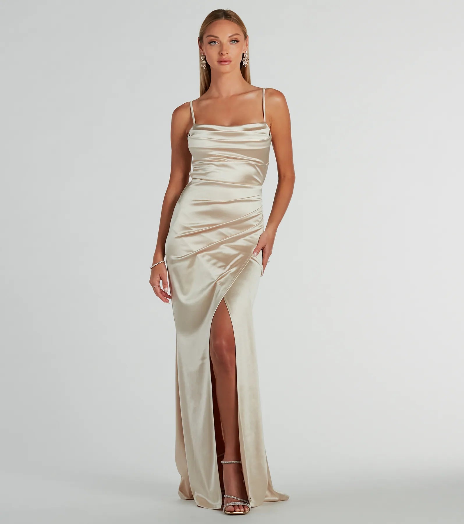 Laurel Formal Satin Tie-Back Mermaid Dress