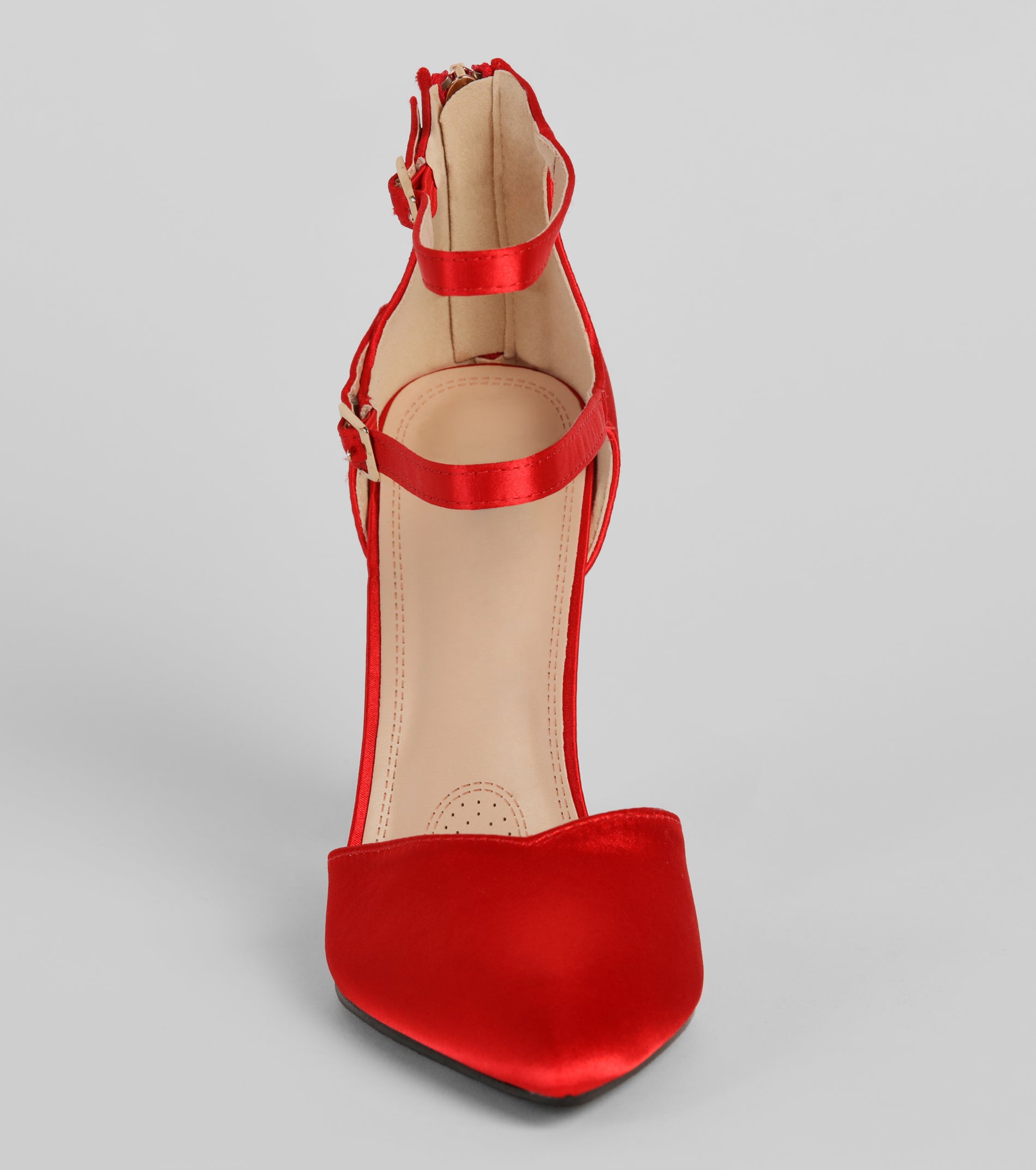 Standing Tall Satin Block Heel Pumps