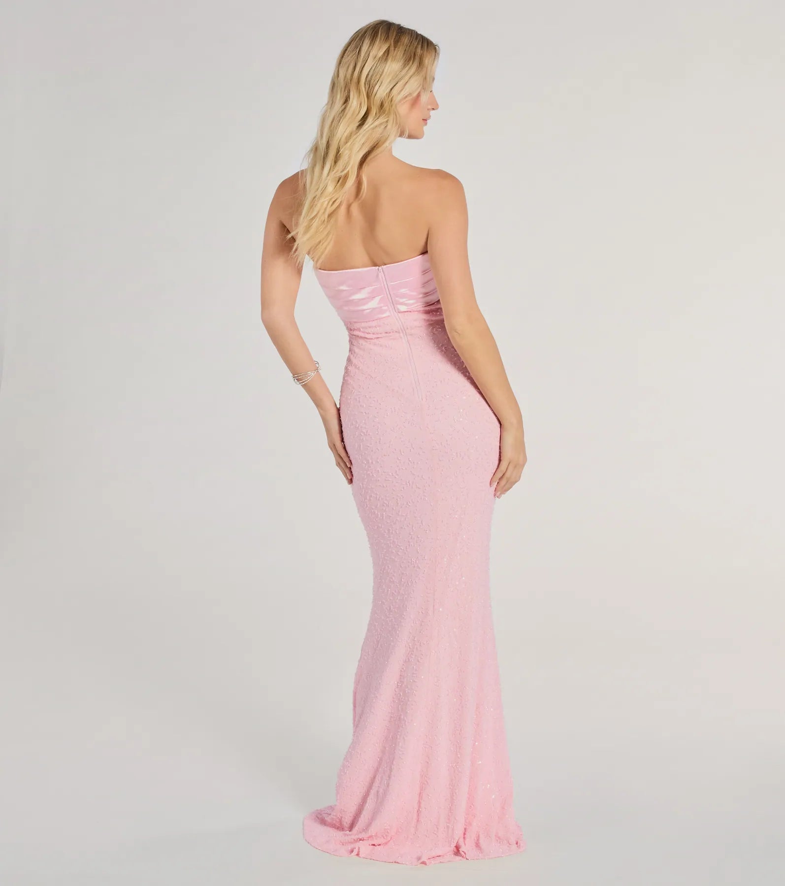 Taryn Strapless Beaded Mermaid Formal Dress