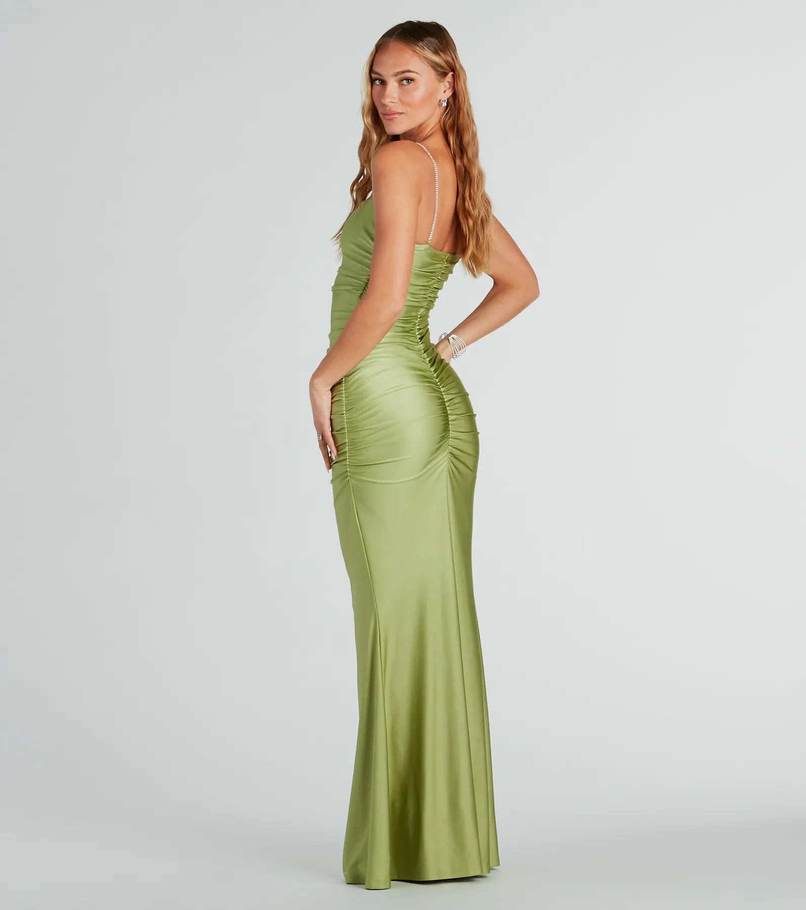 Eliena Formal Rhinestone Strap Mermaid Dress