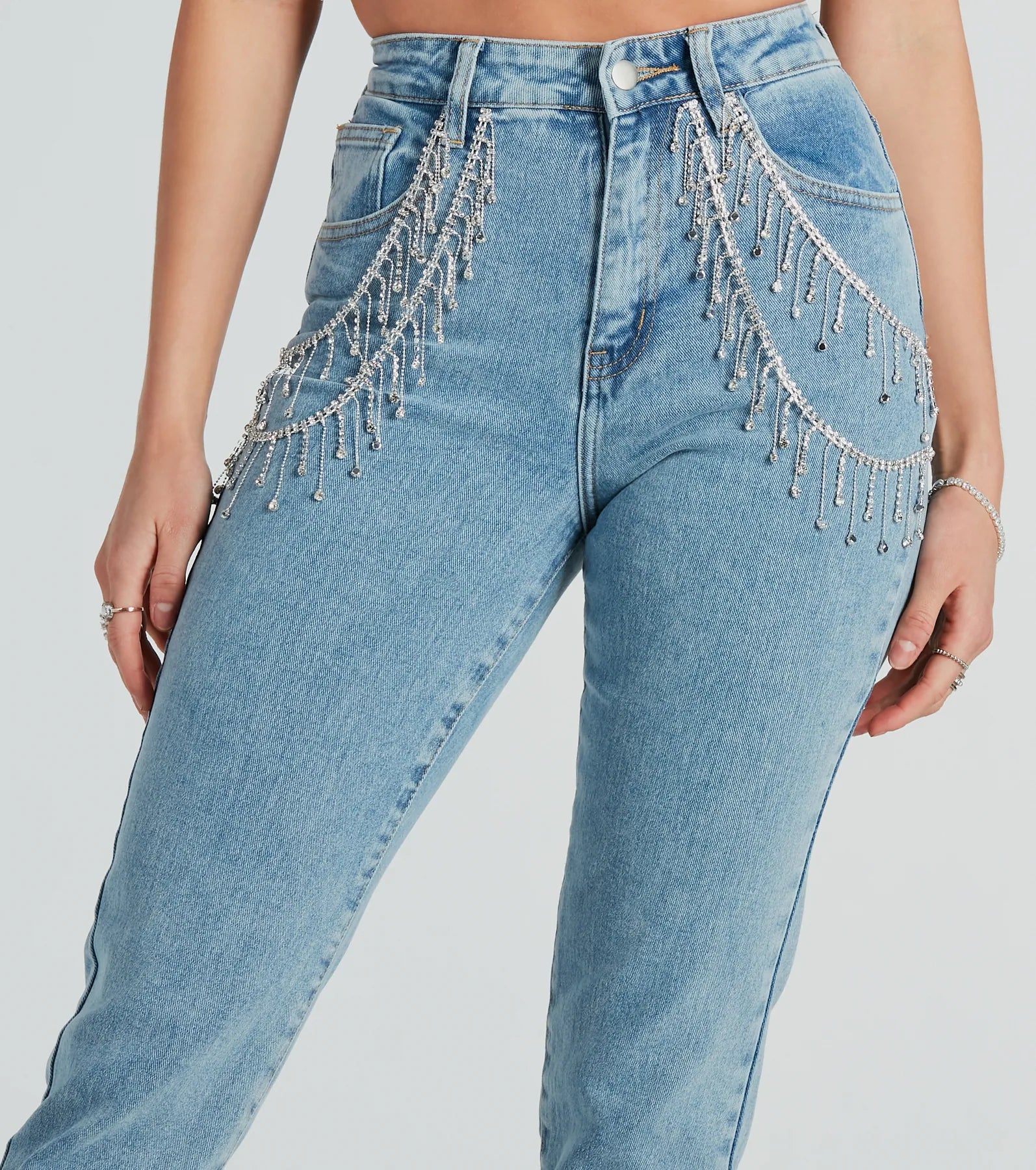 Big Time Sparkle Rhinestone Skinny Denim Jeans