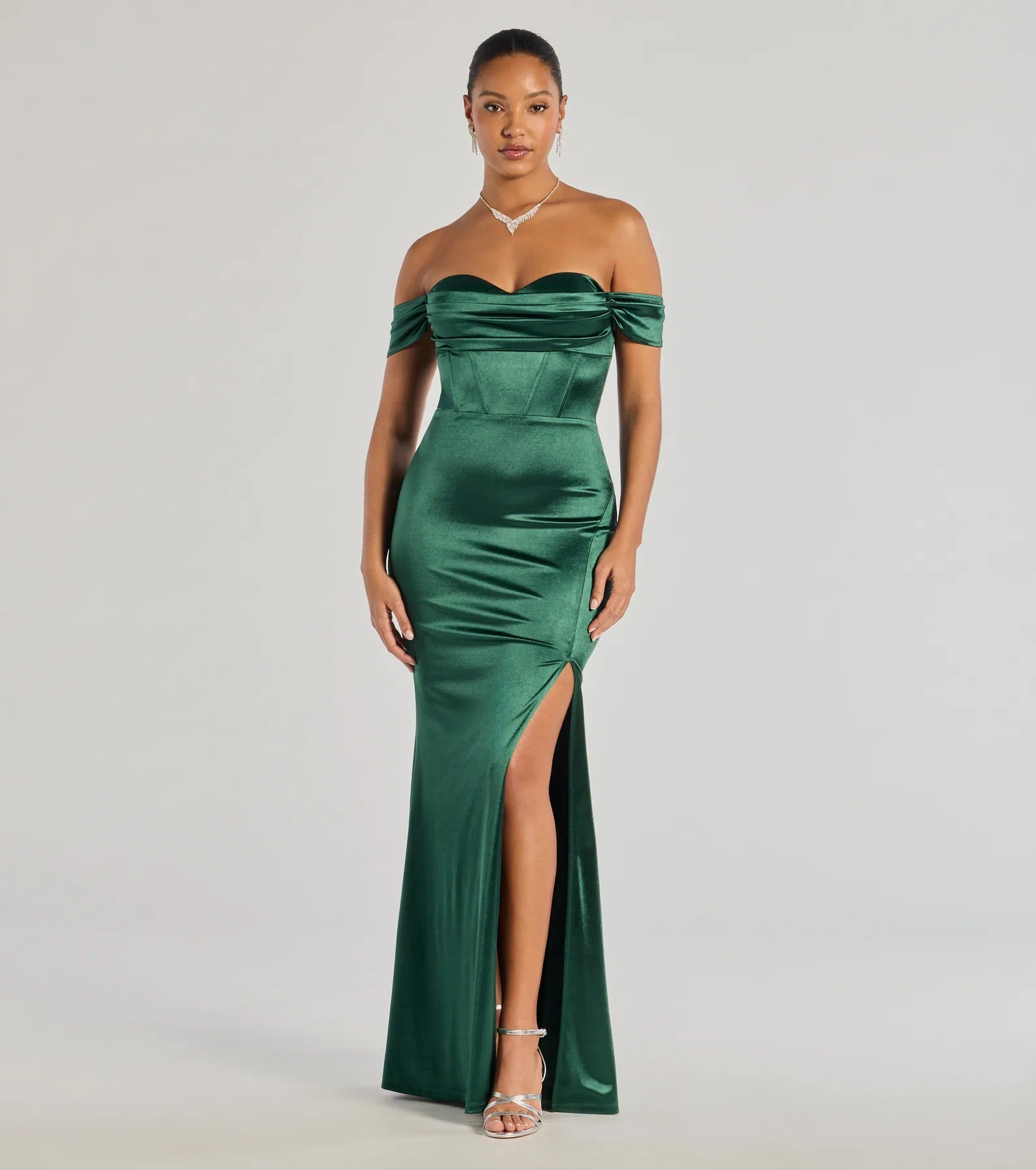 Laura Off-The-Shoulder Mermaid Satin Formal Dress