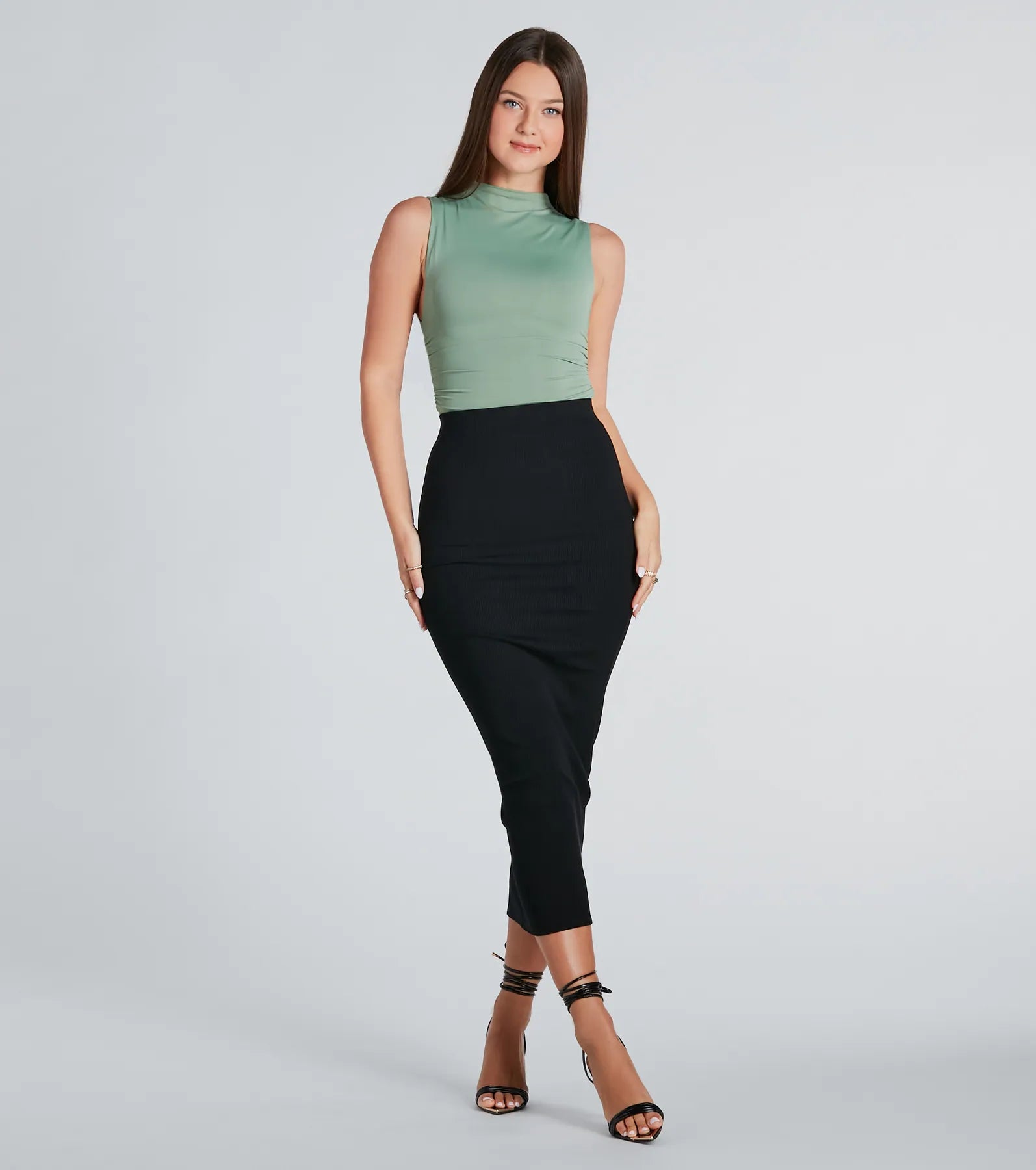 Seasonal Style High-Rise Midi Skirt