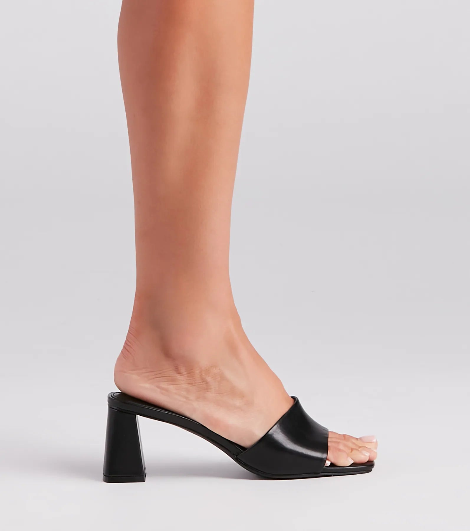 Step In Style Square Toe Block Heel Mules