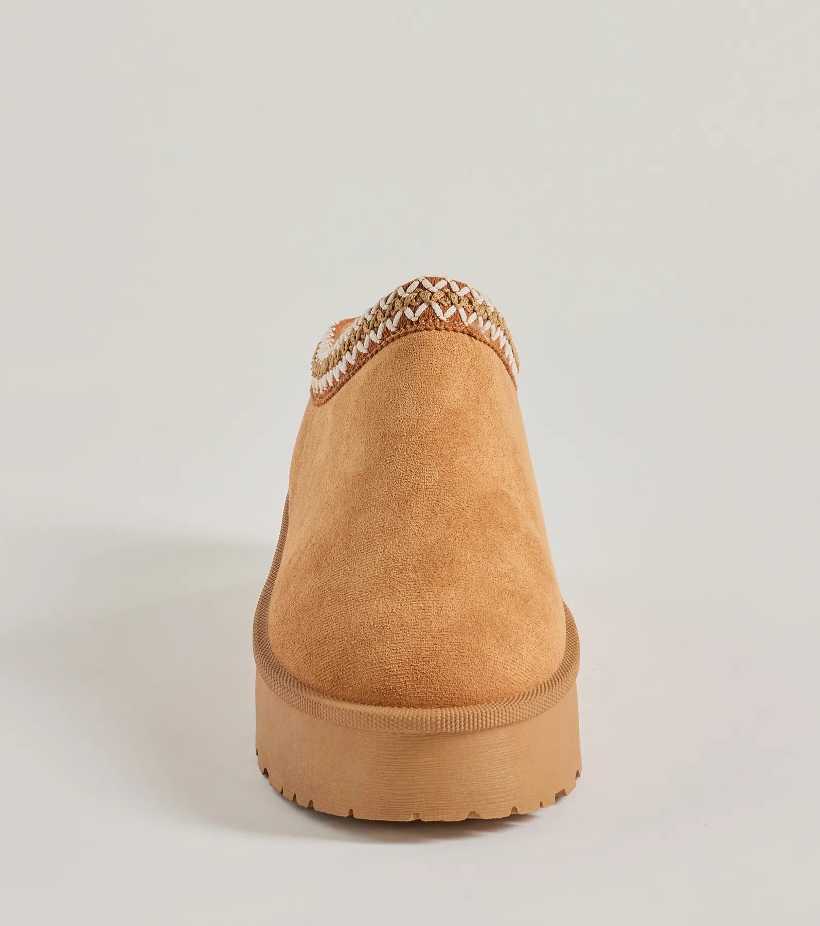 Cozy Glam Faux Suede Platform Slippers