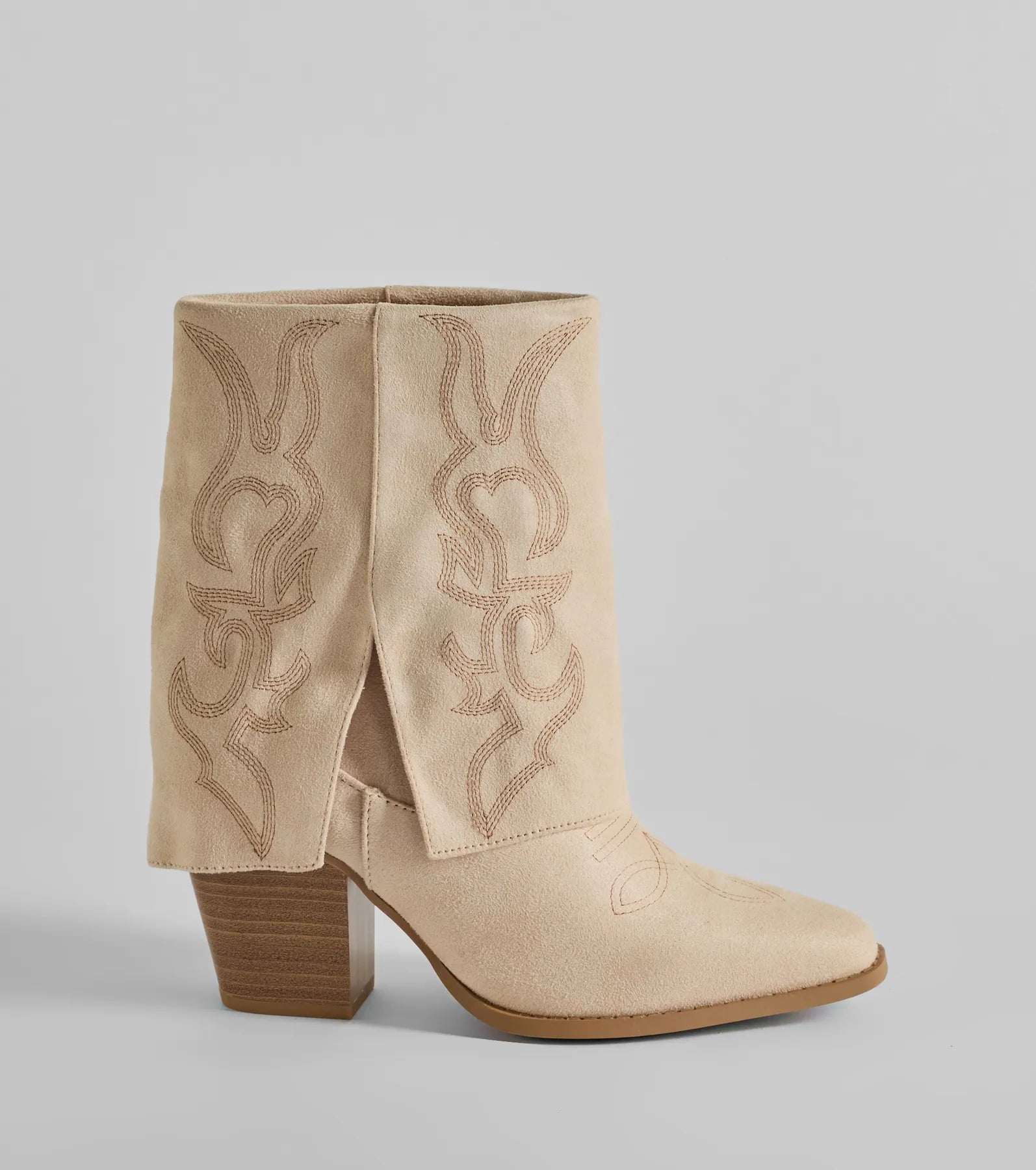 Country Vibes Faux Suede Foldover Cowboy Boots