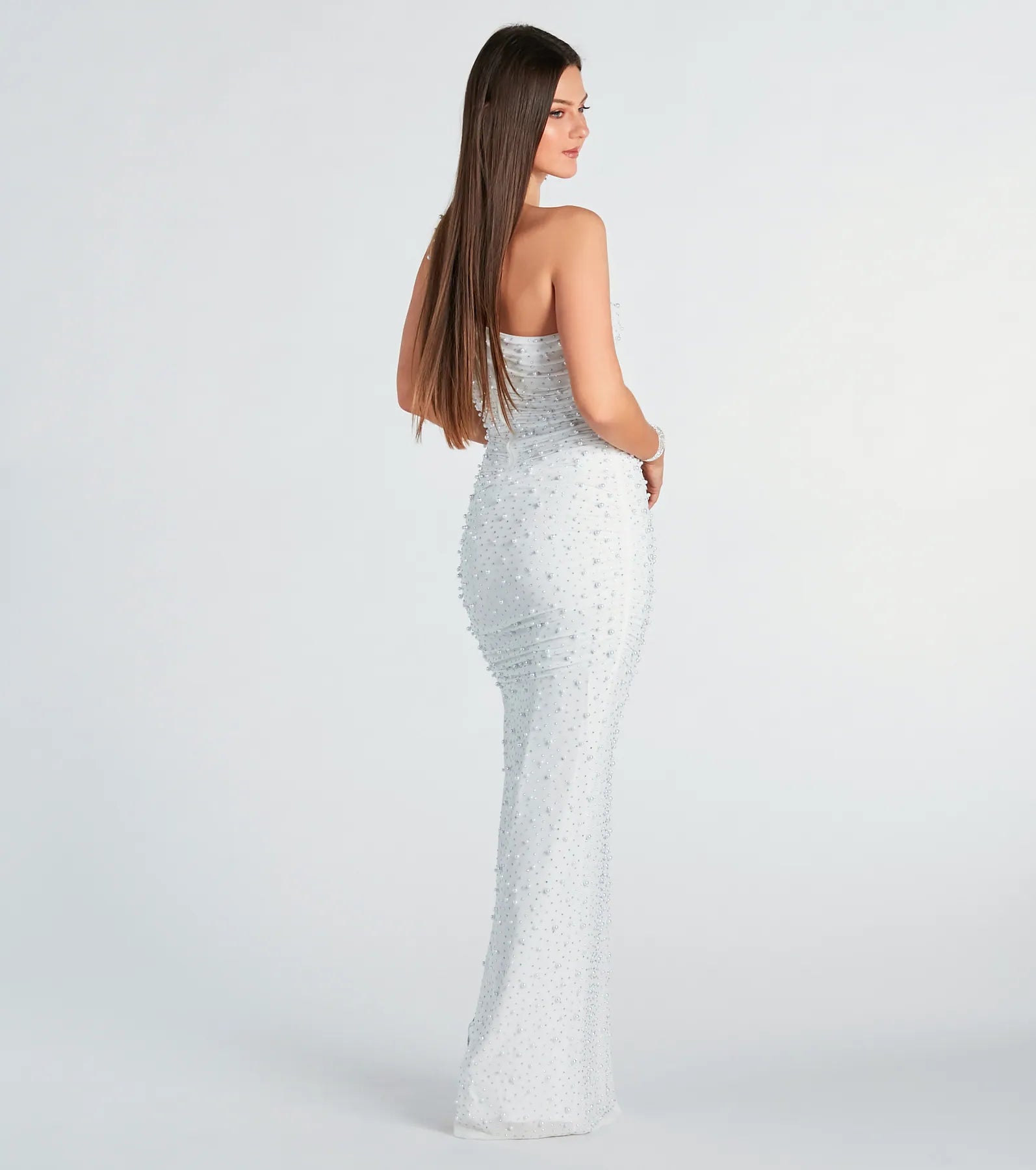 Mishka Formal Faux Pearl Mermaid Long Dress